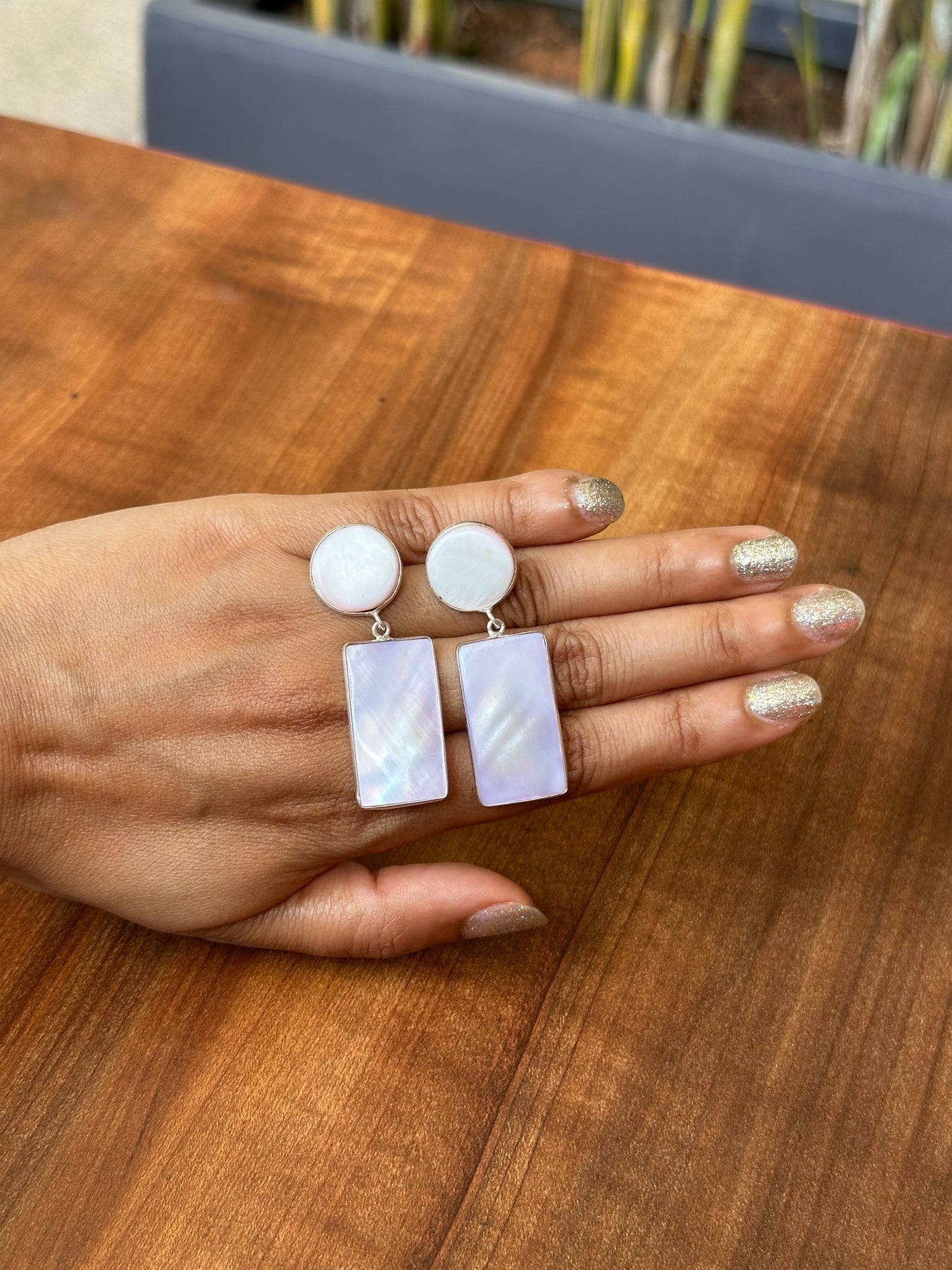 Lilac Shell Classic Earrings