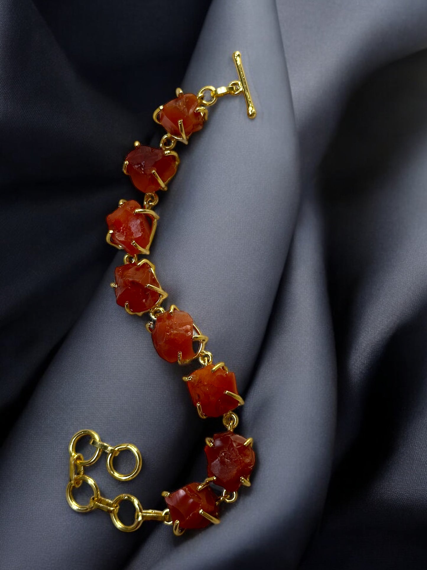 Dark Orange Carnelion Stone Saisha Bracelet