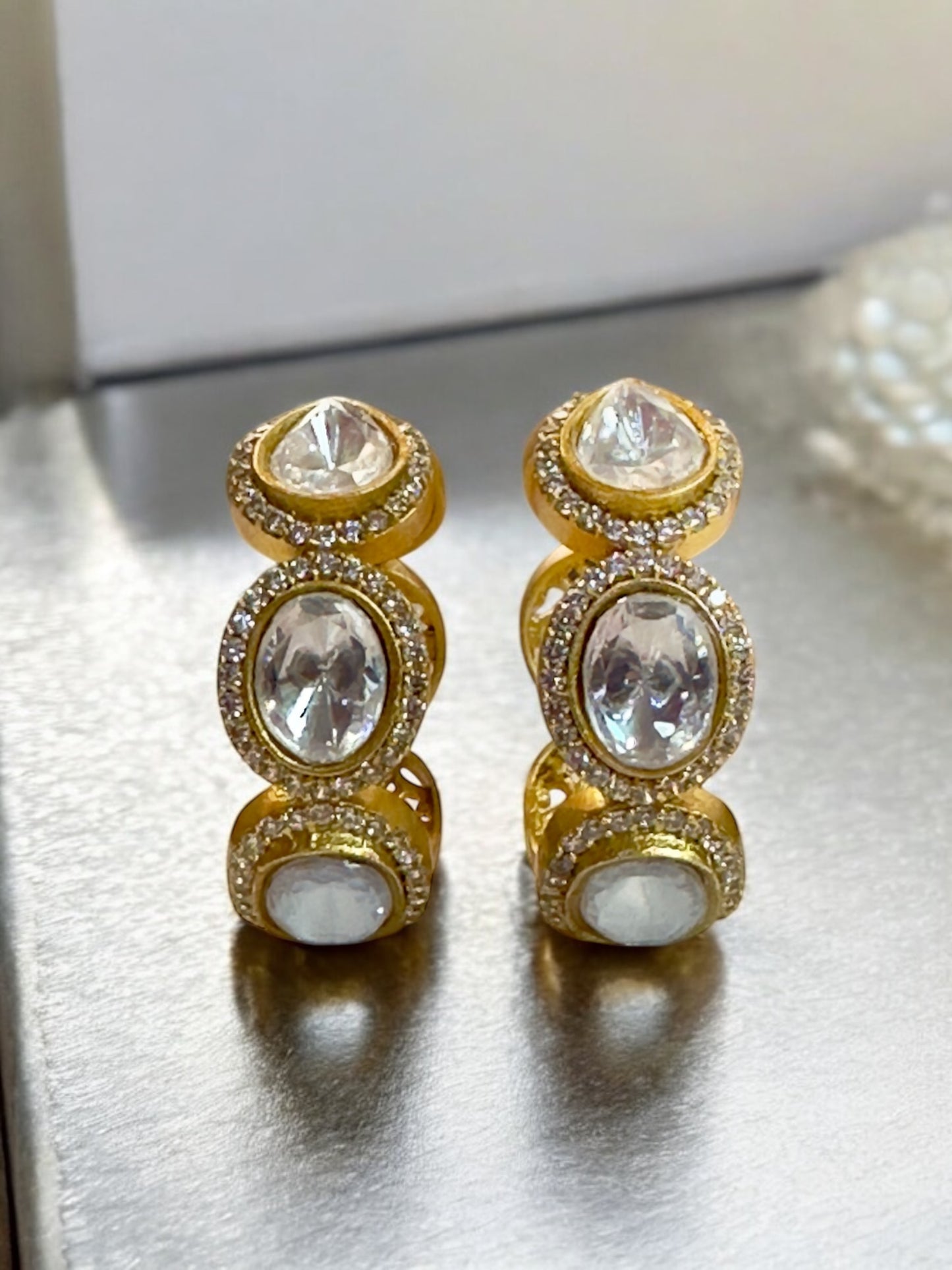 Anjana Moissanite Brass Hoops