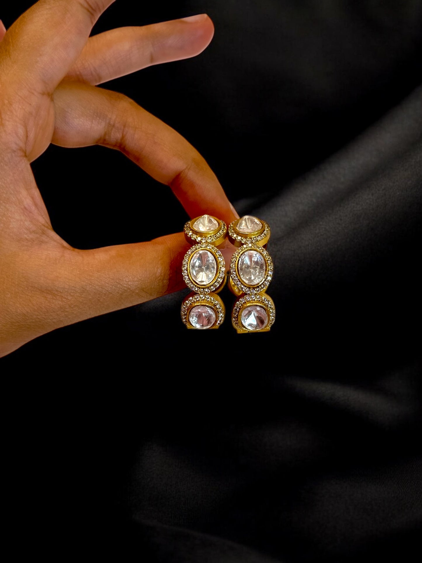 Anjana Moissanite Brass Hoops