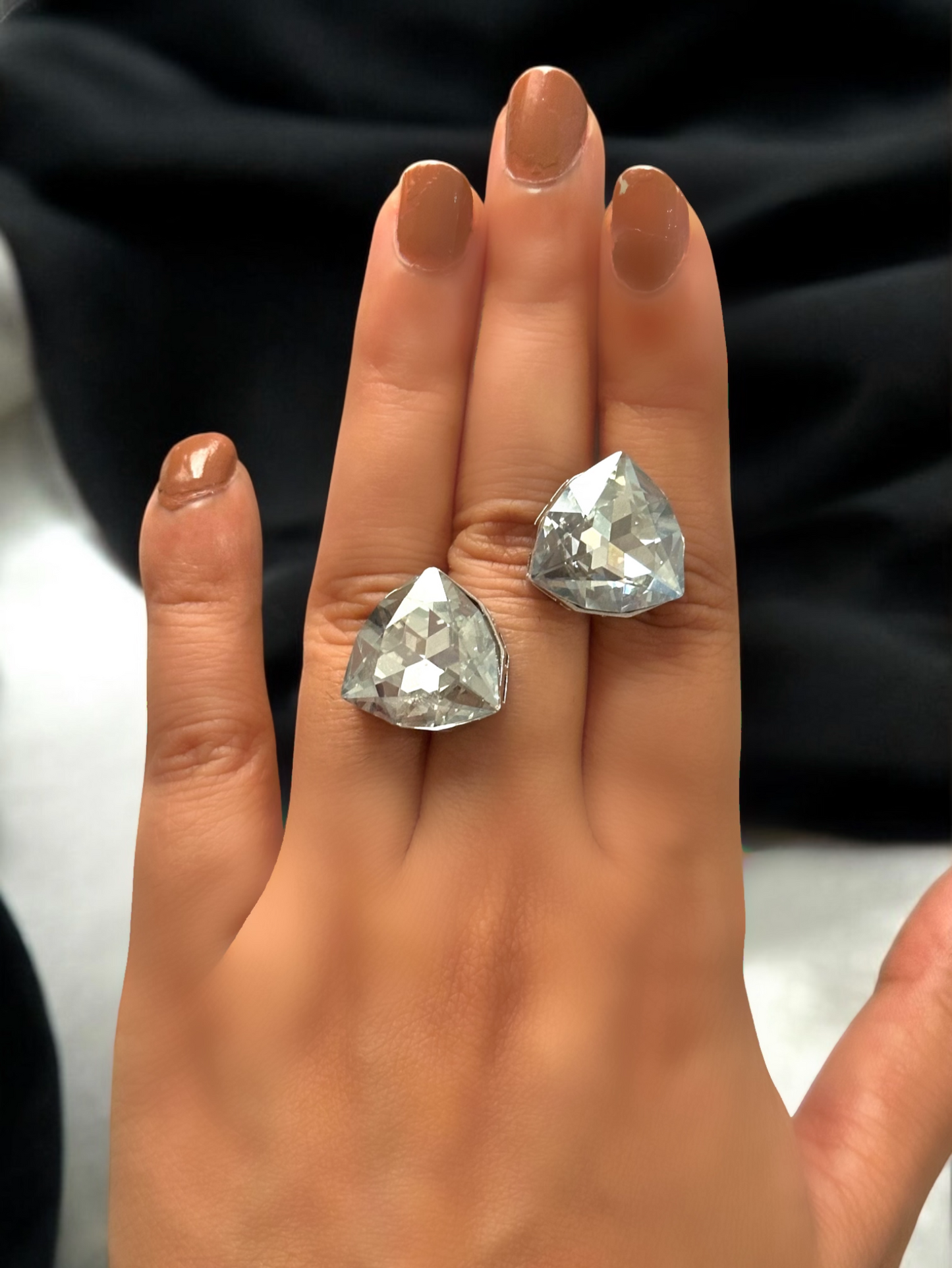 Swarovski Pamela Triangle Crystal Studs