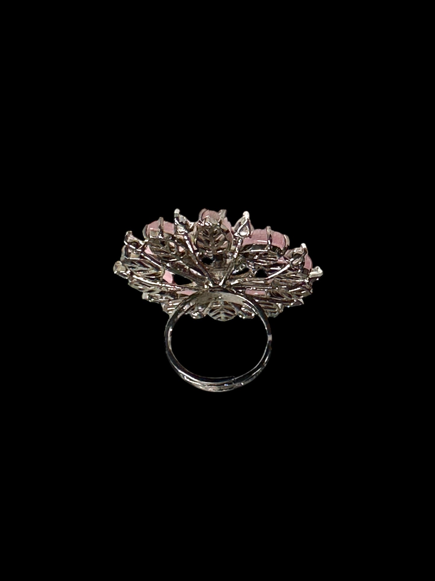 Carved Petals Alia Adjustable Cocktail Party Ring