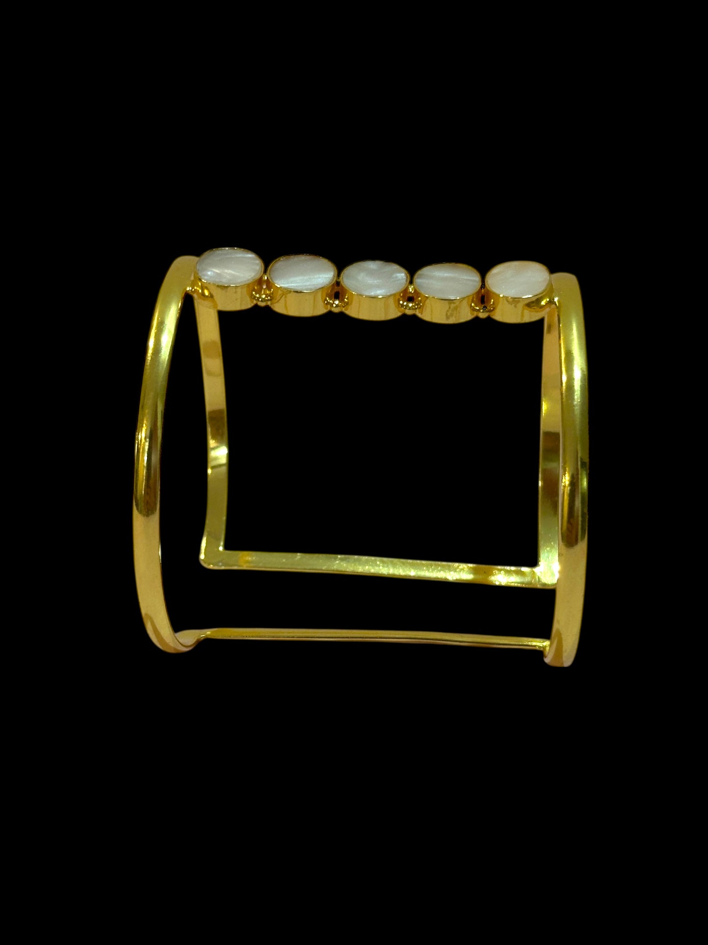 Mother-Of-Pearl Halo Cuff Bracelet