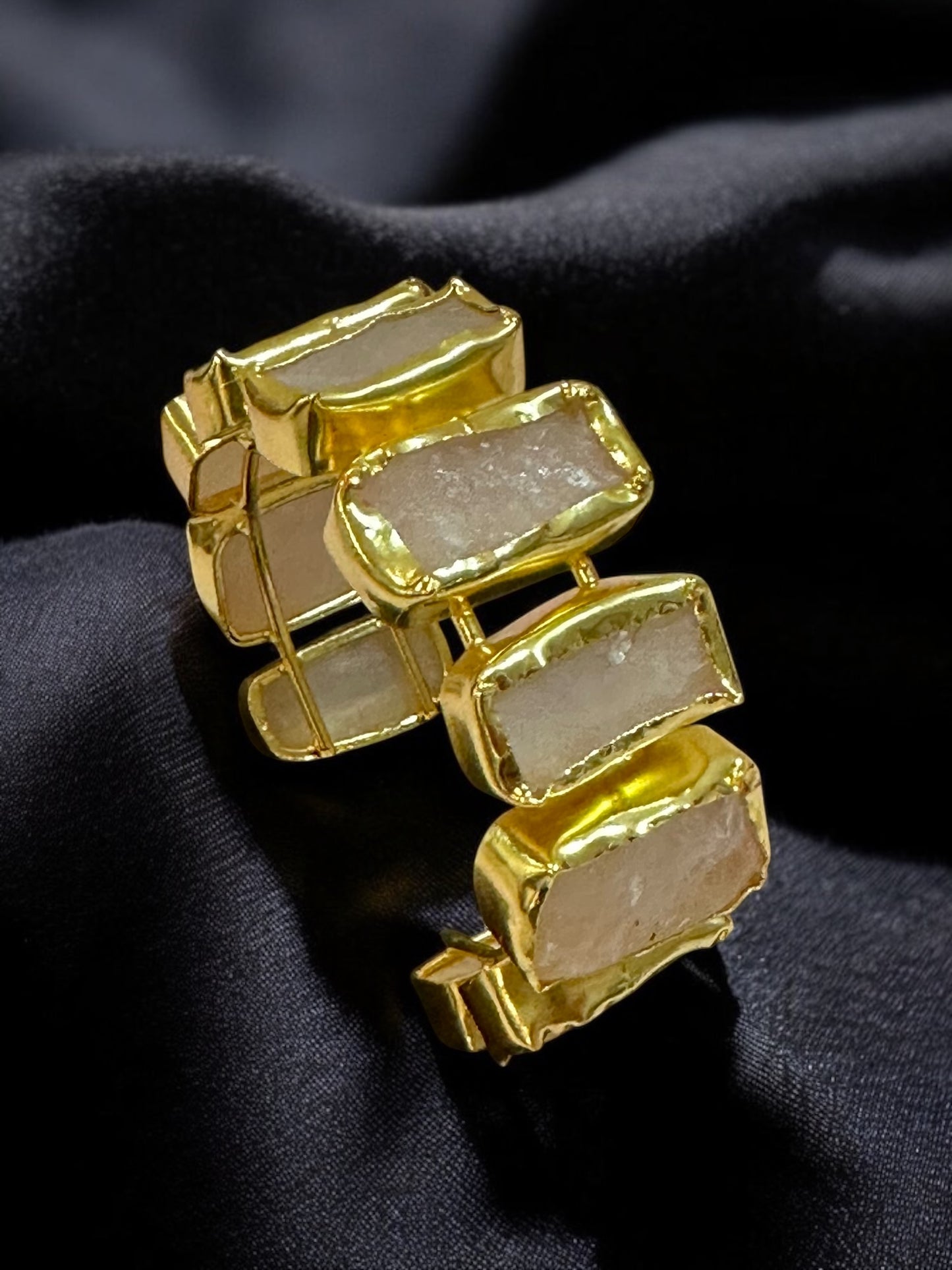 Natural Stone Box Mayanka Statement Brass Kada Adjustable