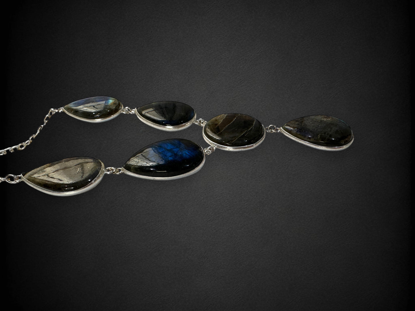 Fire Blue Labradorite Boho Necklace