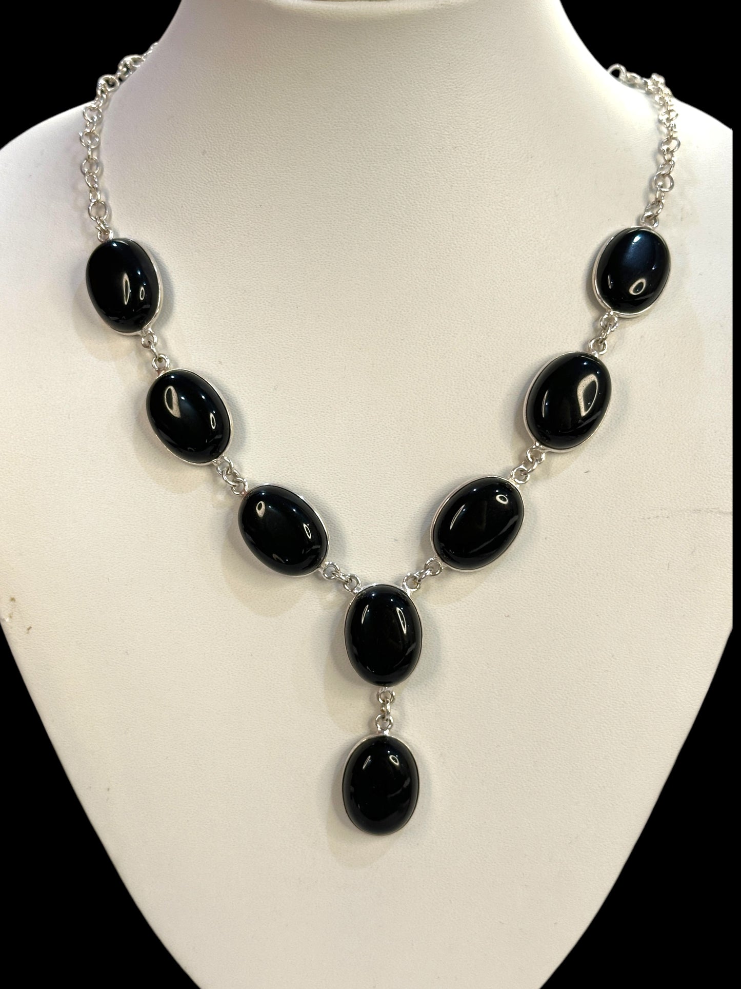 Black Onyx Smooth Boho Necklace