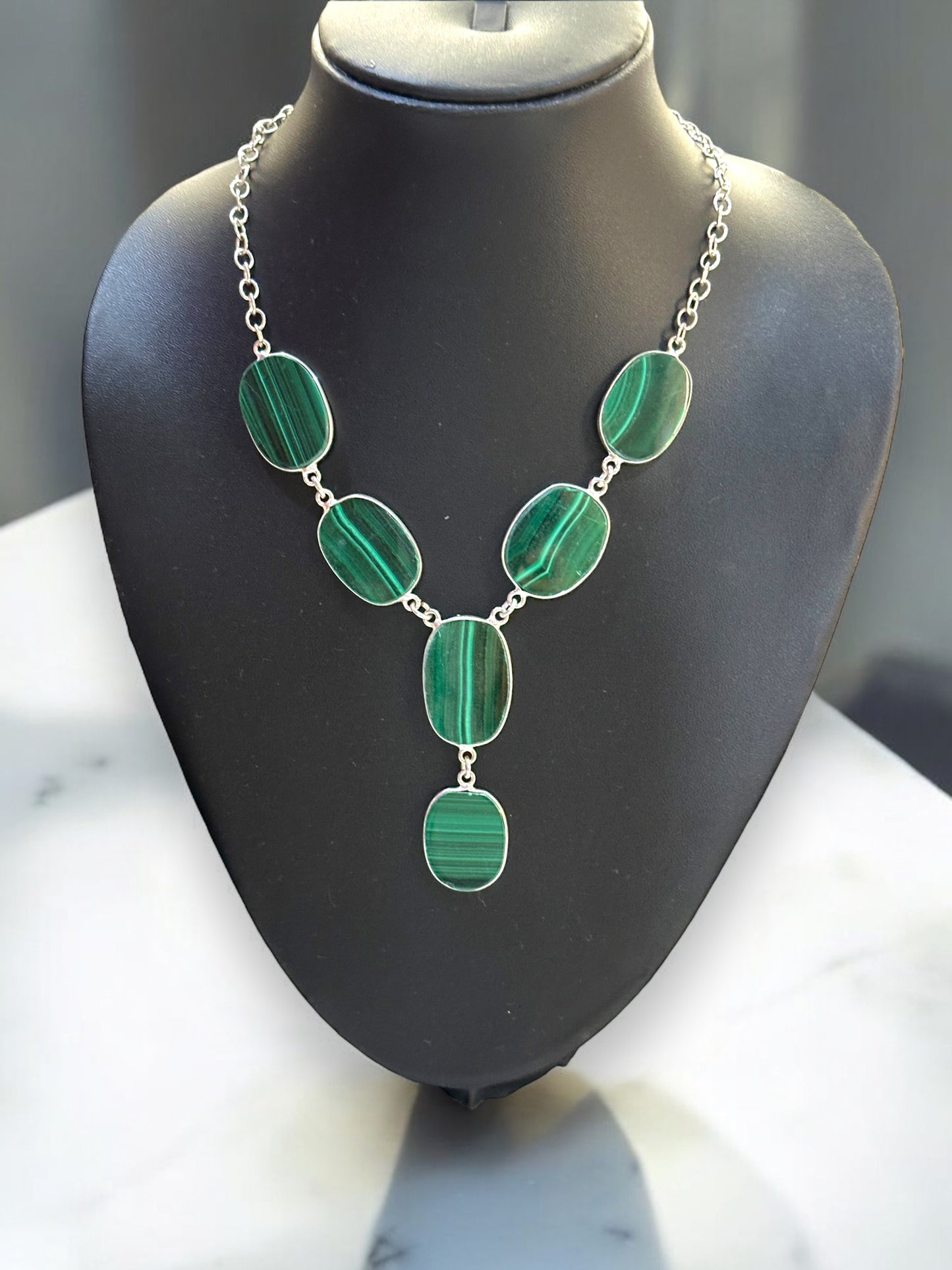 Green Malachite Smooth Boho Necklace