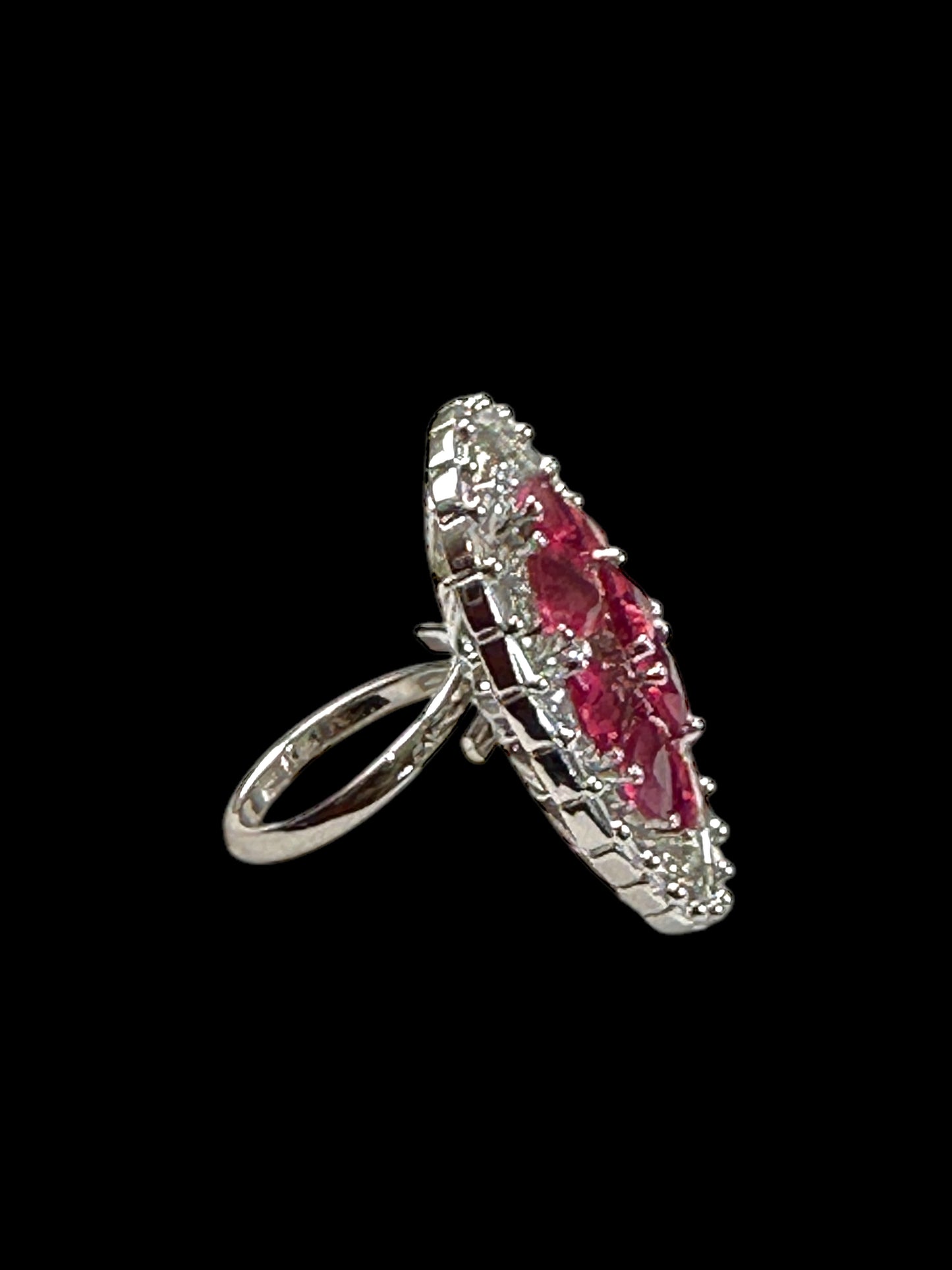 CZ Oval Alia Cocktail Adjustable Ring