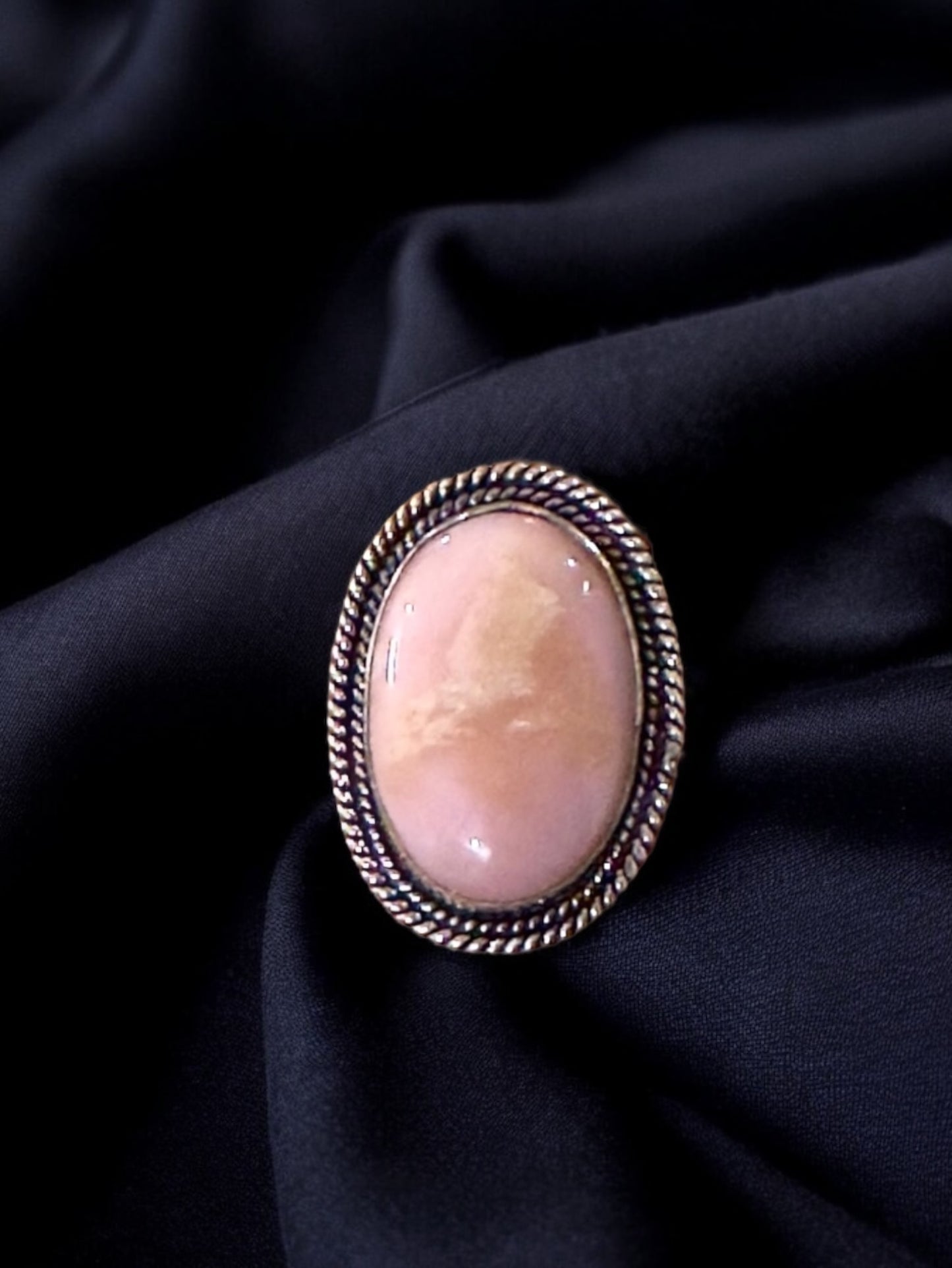 Natural Stone Chunky Adjustable Ring