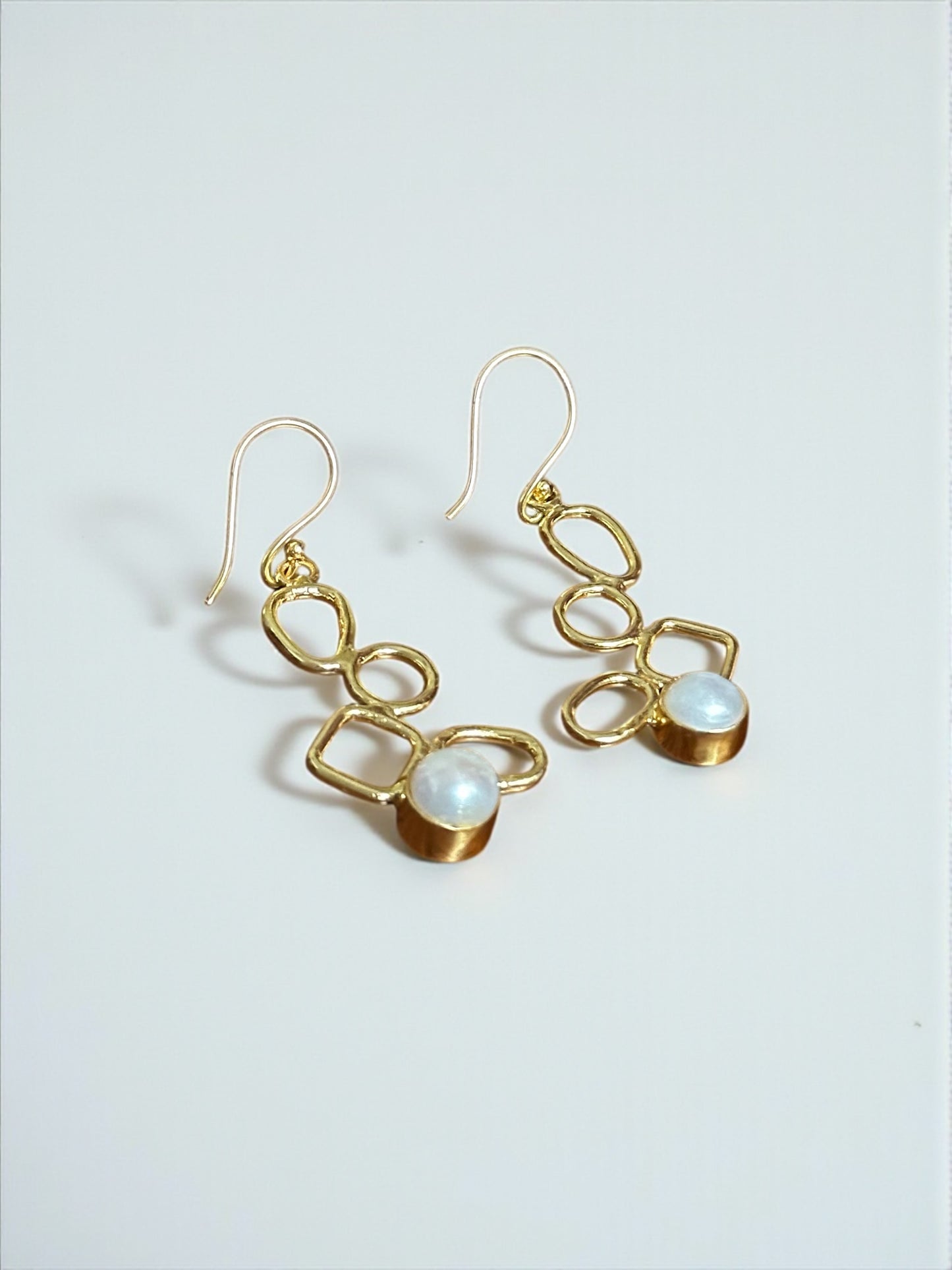 Geo Pearl Drop Earrings