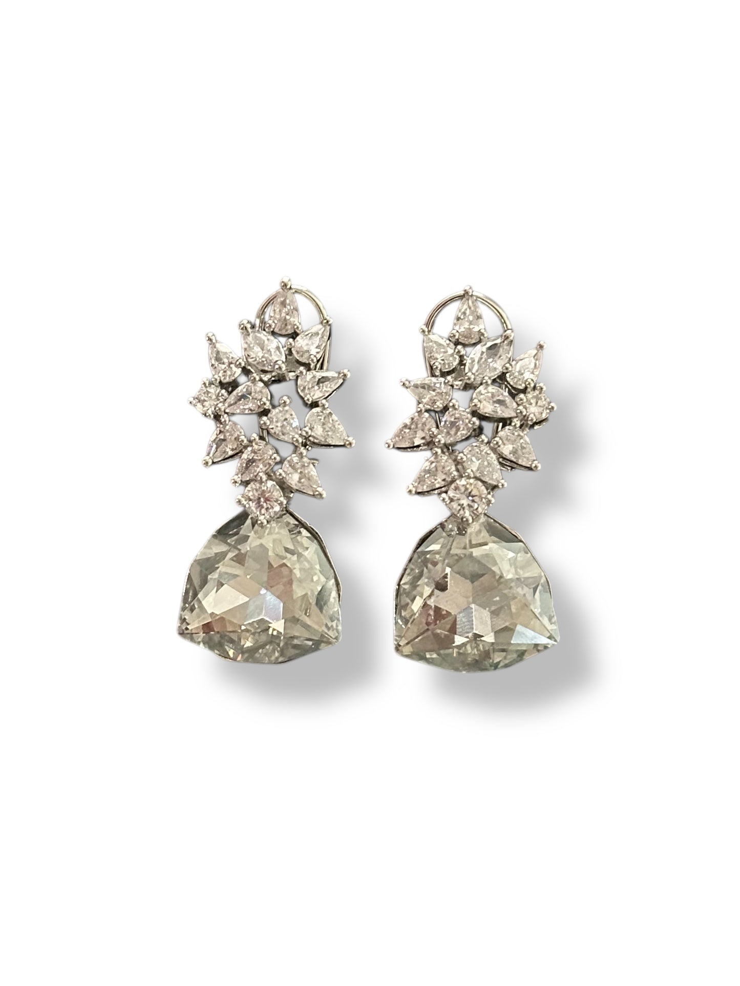 Swarovski Daisy Traiangle Crystal Earrings