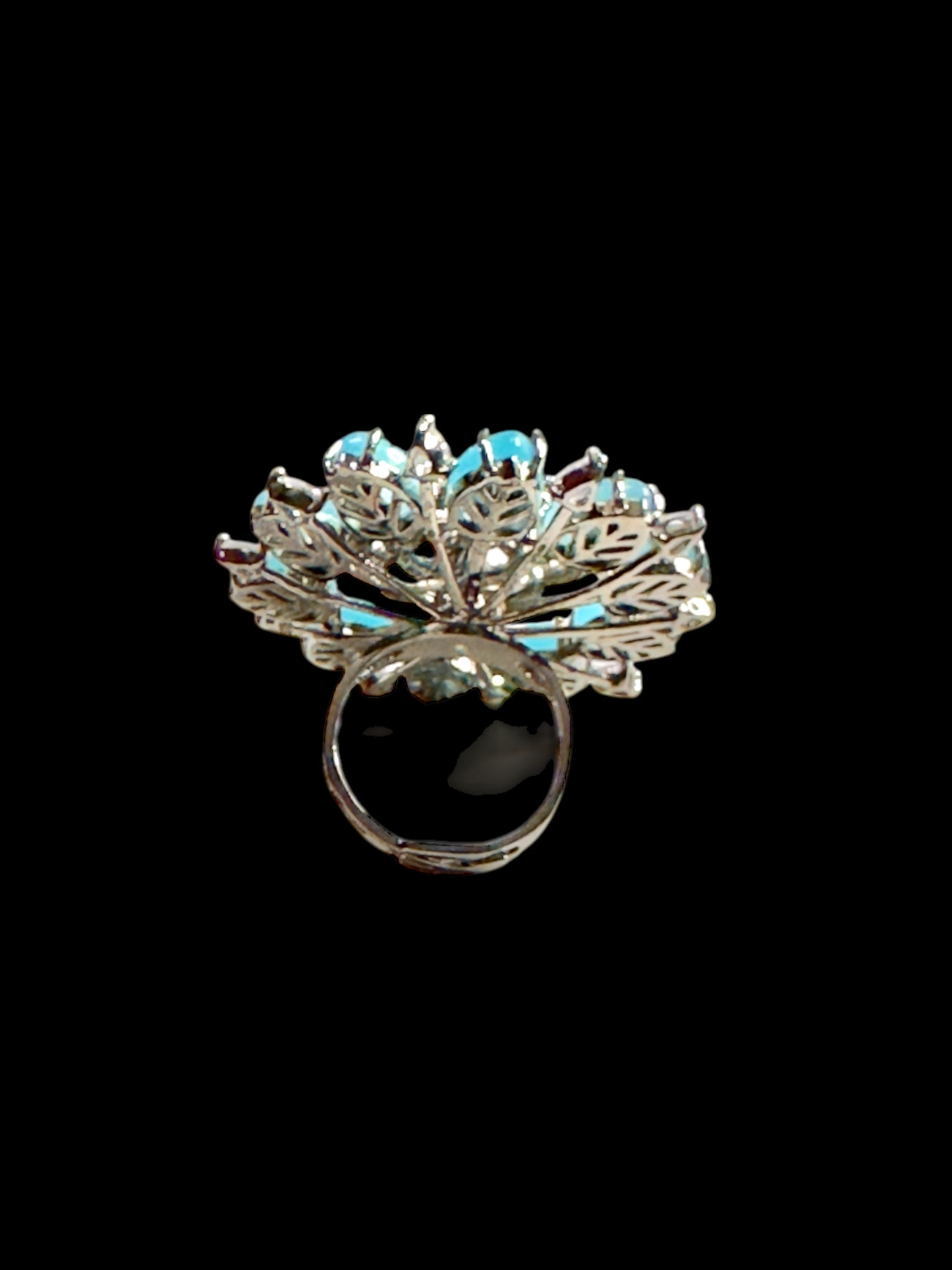 Carved Petals Alia Adjustable Cocktail Party Ring