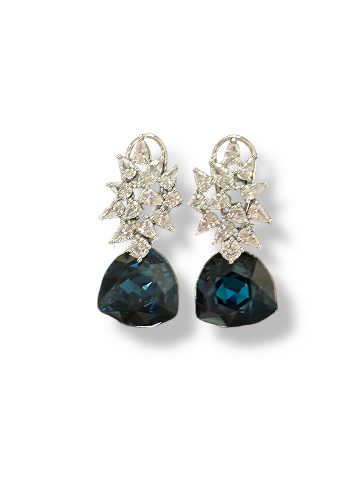 Swarovski Daisy Traiangle Crystal Earrings