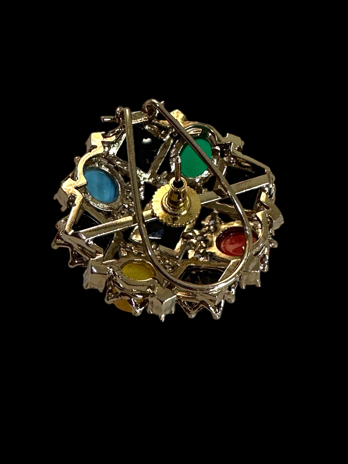 Red with Semi Precious Stone Oversized Studs