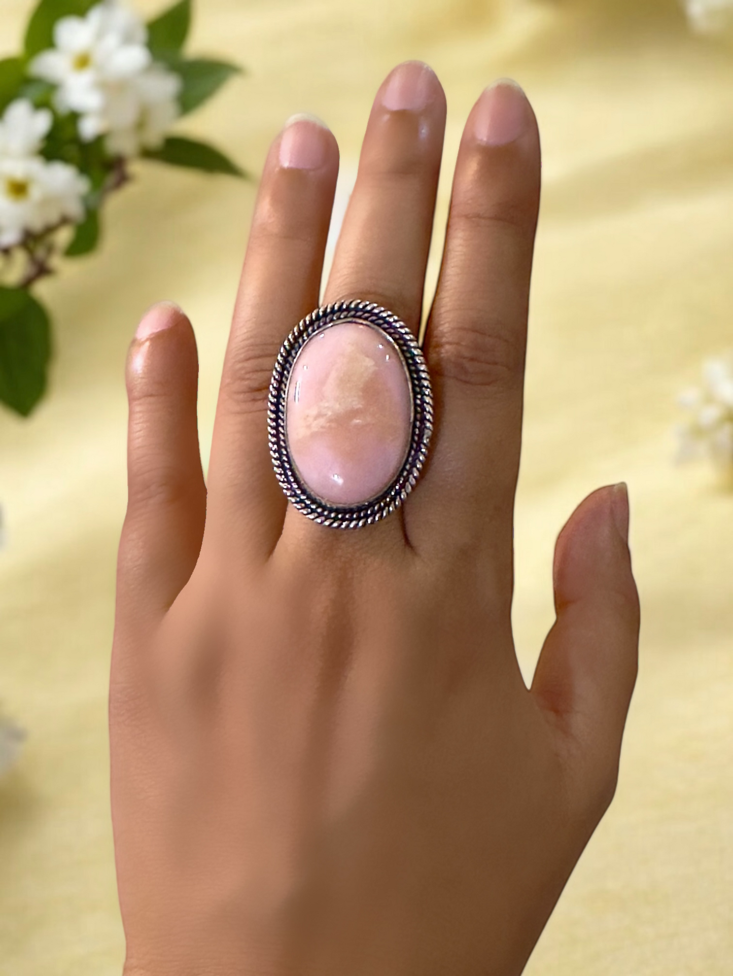 Natural Stone Chunky Adjustable Ring