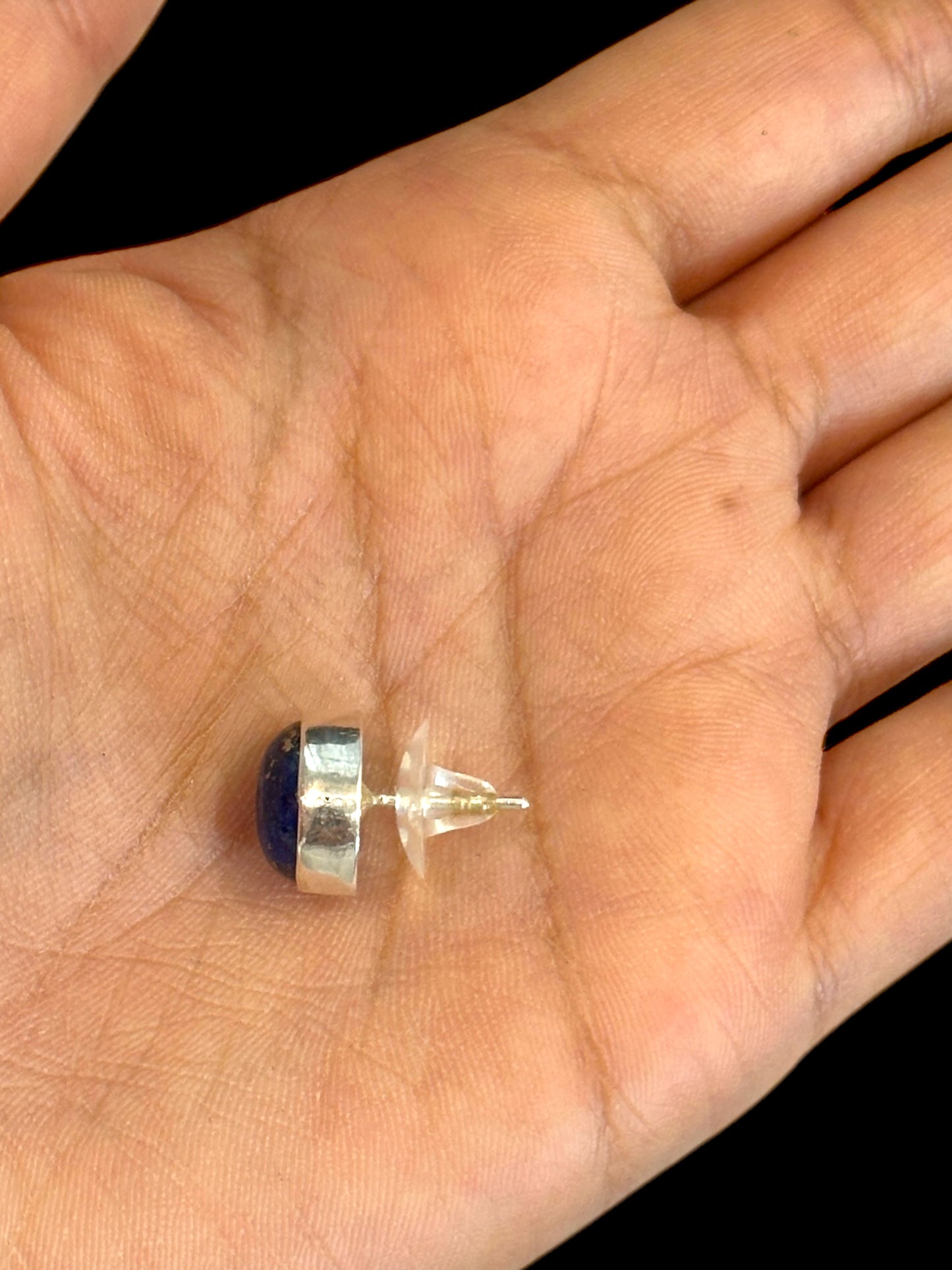 Blue Lapis Lazuli Oval Minimal Studs