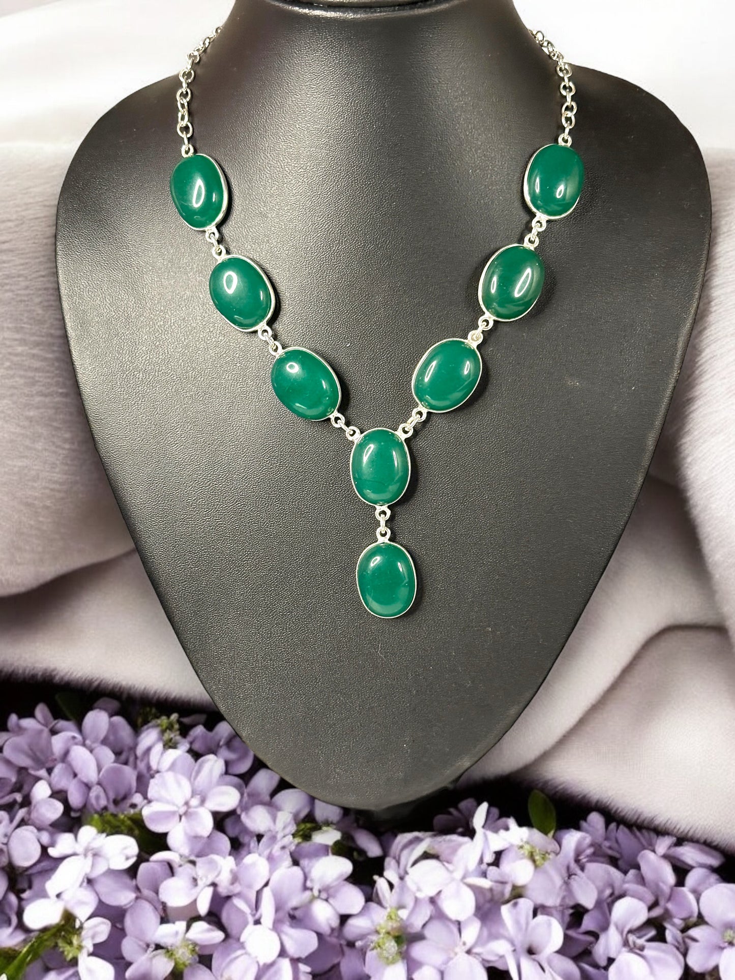 Green Onyx Smooth Boho Necklace