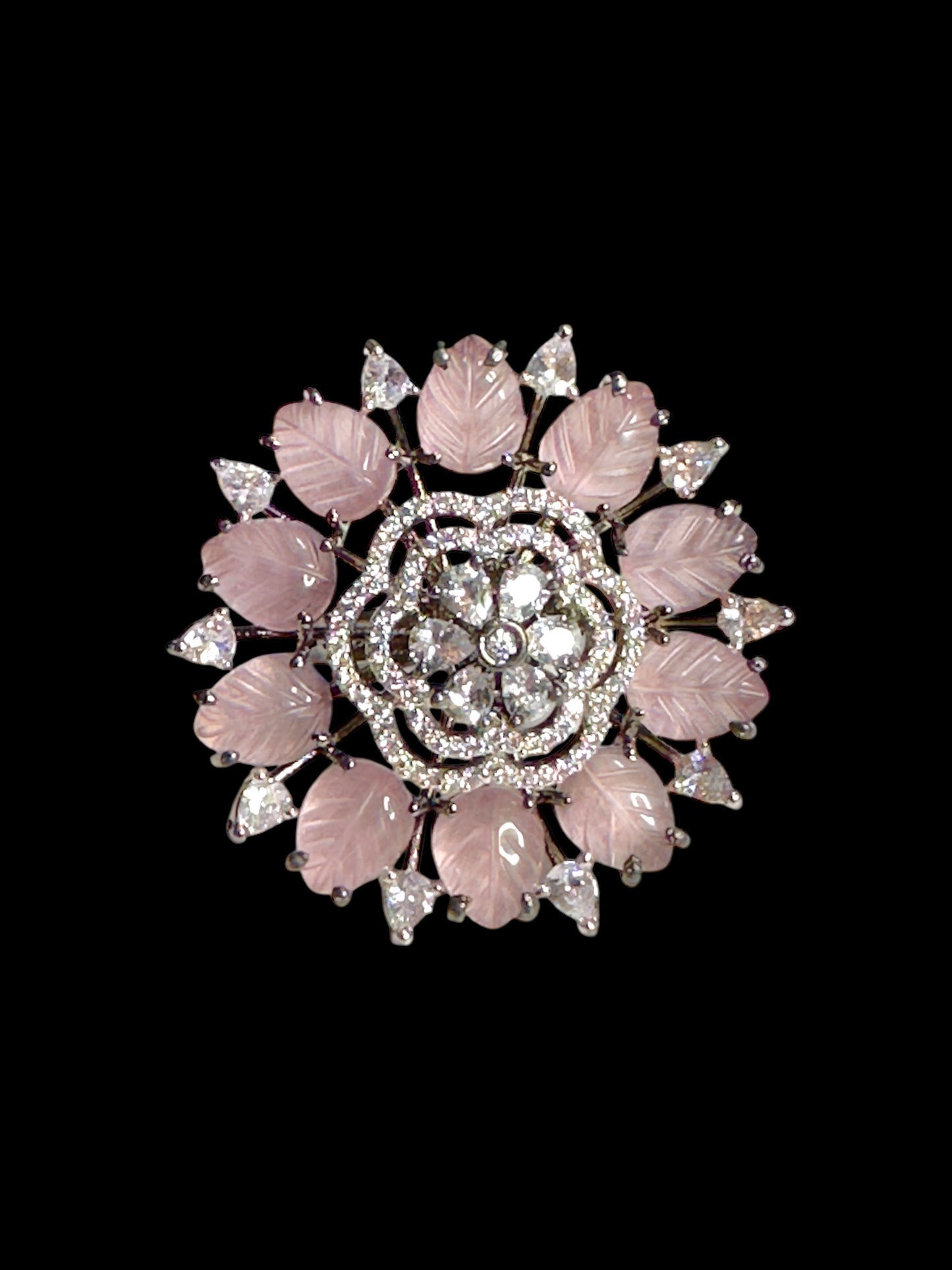 Carved Petals Alia Adjustable Cocktail Party Ring