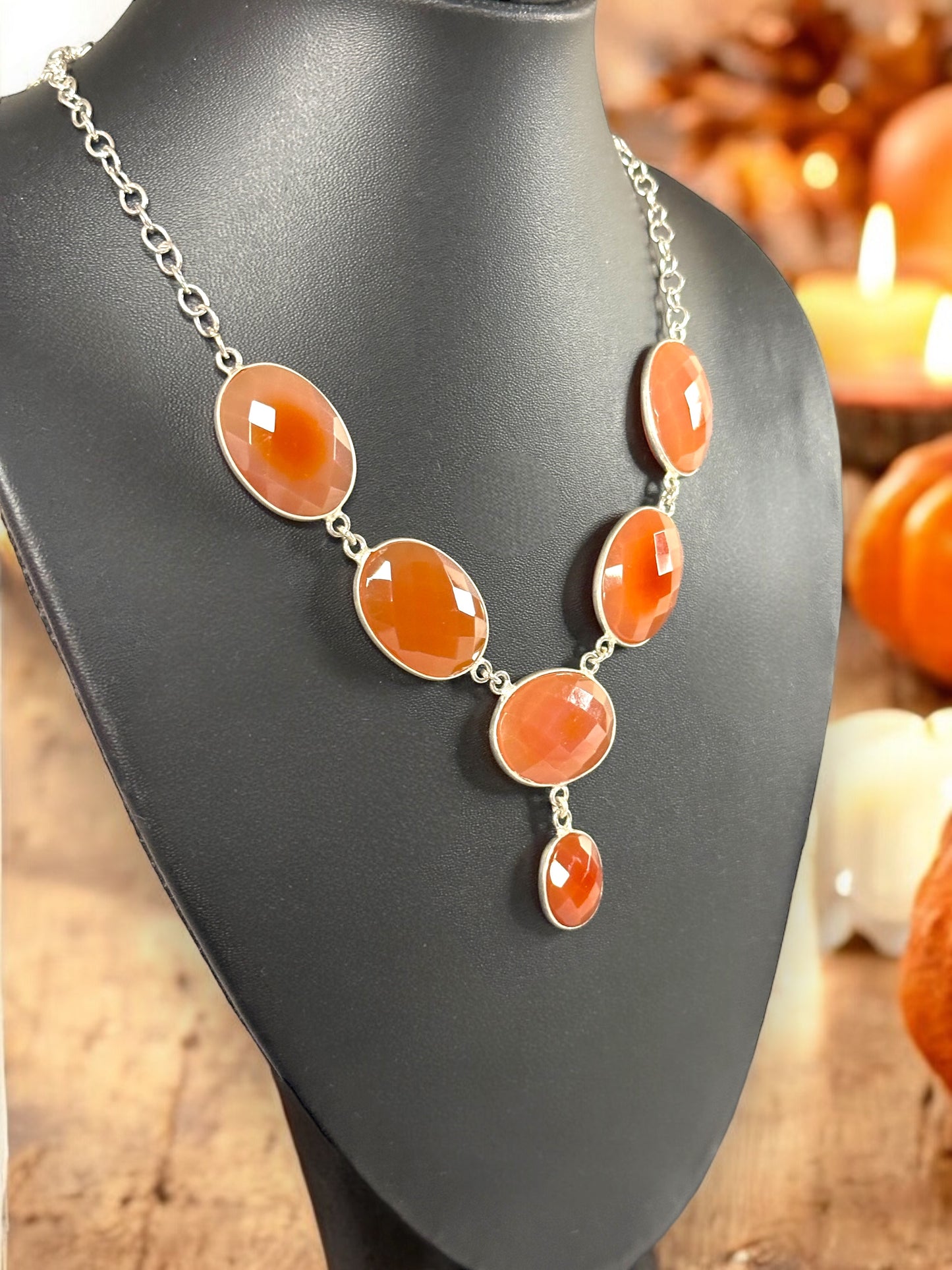 Red Carnelian Faceted Boho Necklace