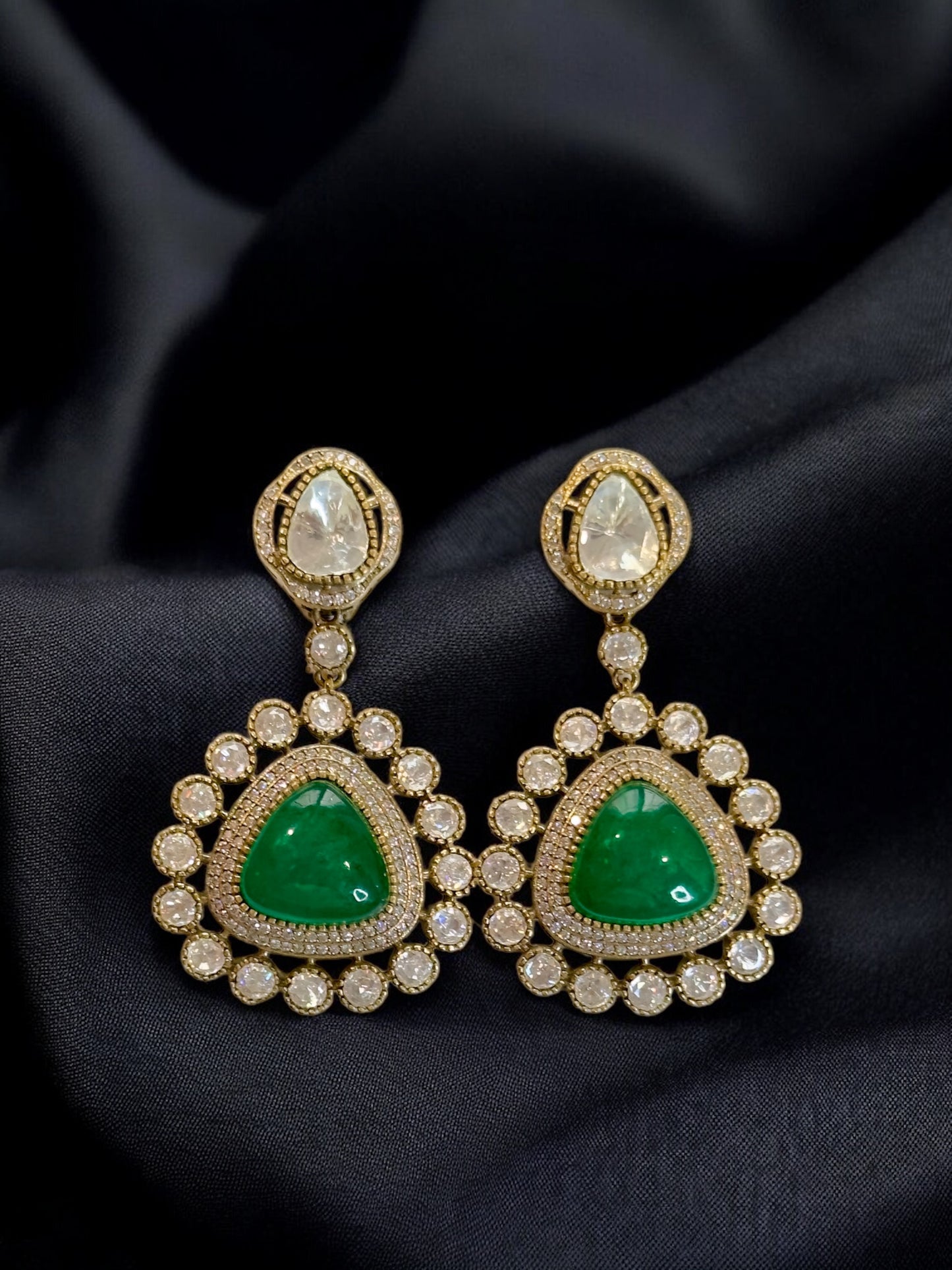 Kimaya Doublet Stone Drop Earrings