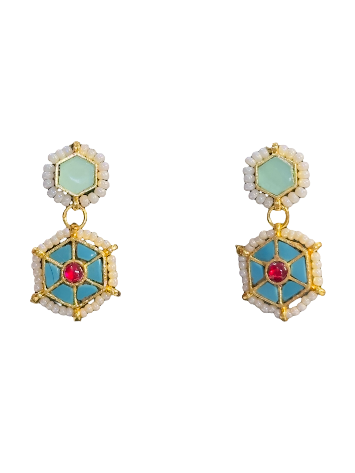 Turquoise Minimal Pachi Kundan Choker Set