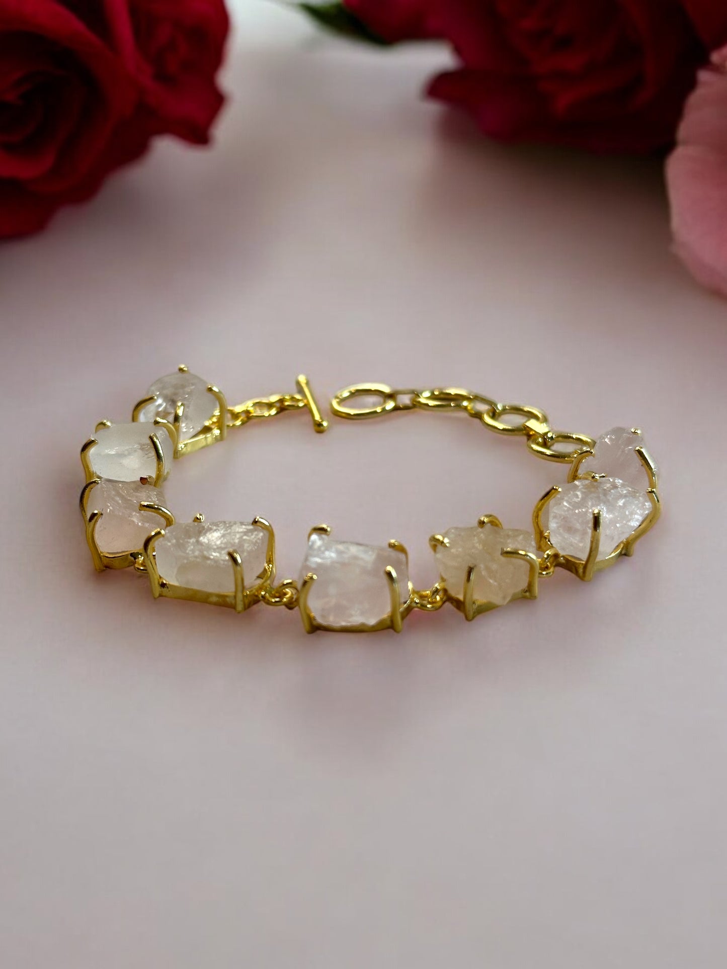 Pink Rose Quartz Stone Saisha Bracelet