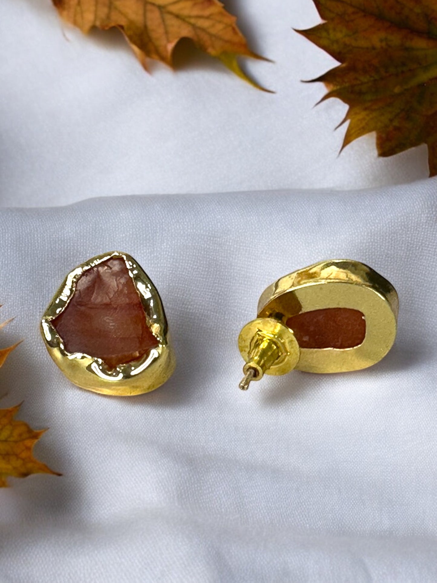 Dark Orange Carnelion Box Necklace Set