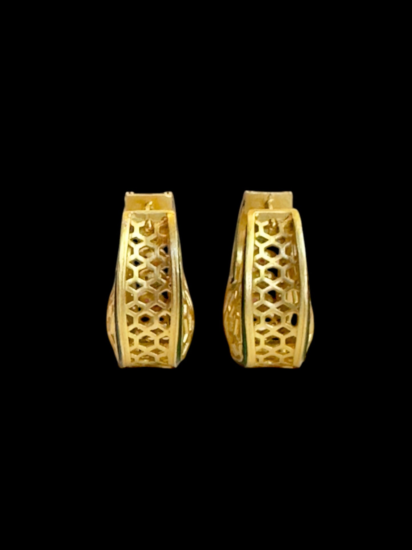 Kyra Jadau Brass Square Hoops