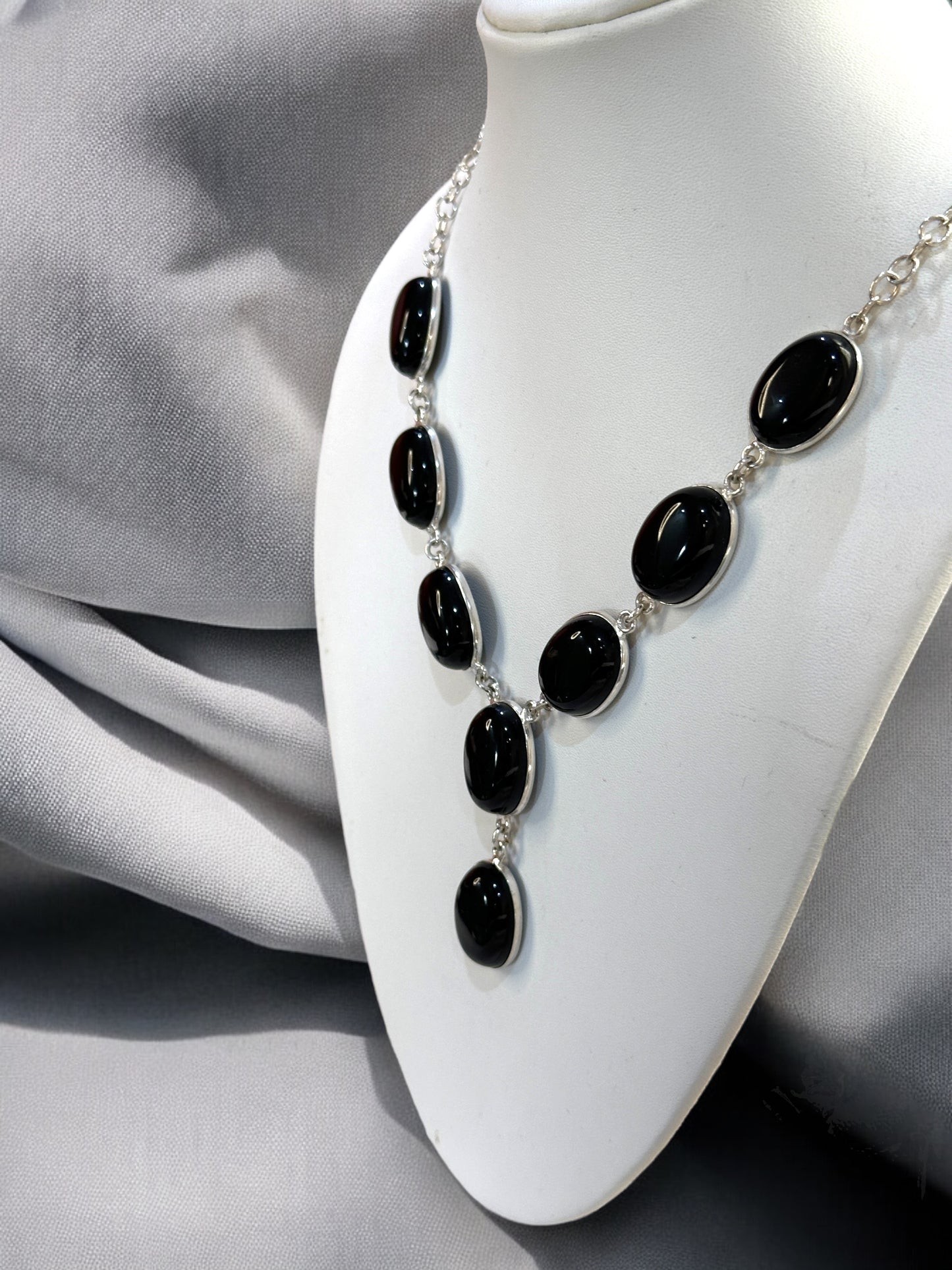 Black Onyx Smooth Boho Necklace