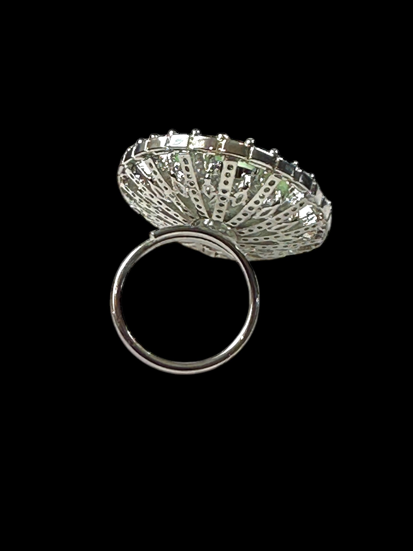 CZ Oval Alia Cocktail Adjustable Ring