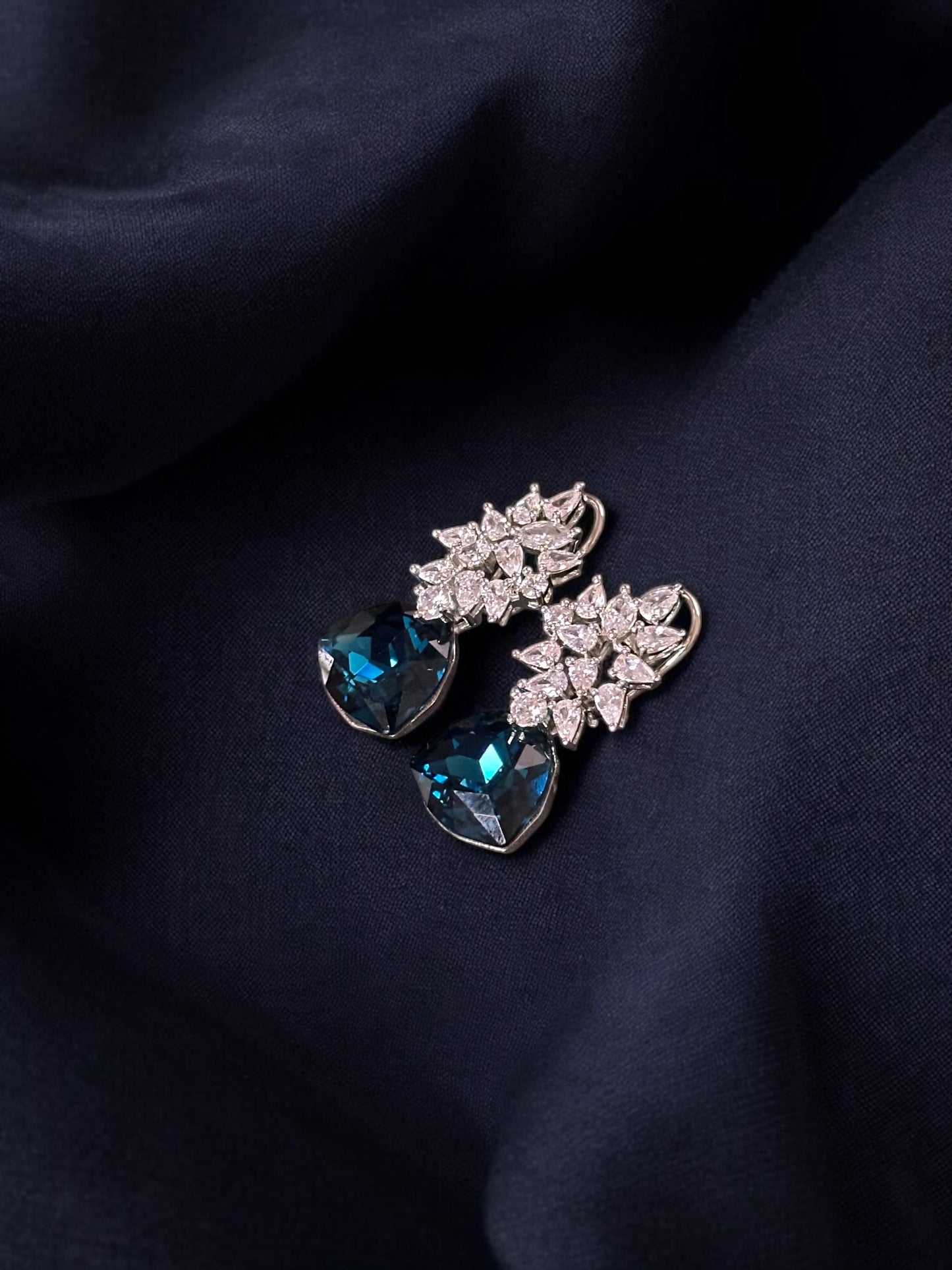 Swarovski Daisy Traiangle Crystal Earrings