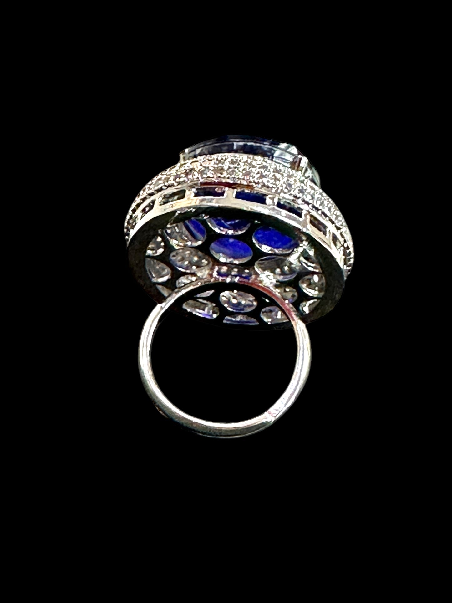 Crushed Doublet Oval Cocktail Ring Adjustable