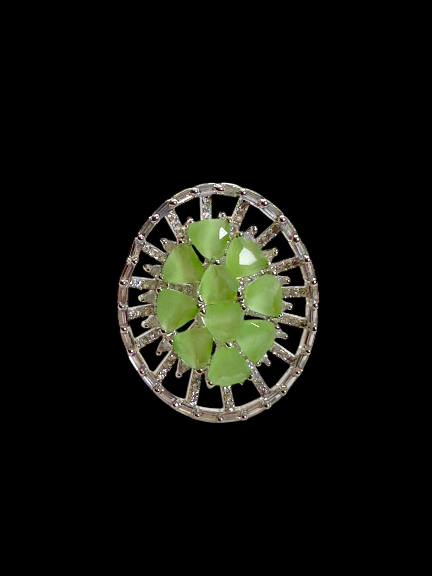 CZ Oval Alia Cocktail Adjustable Ring