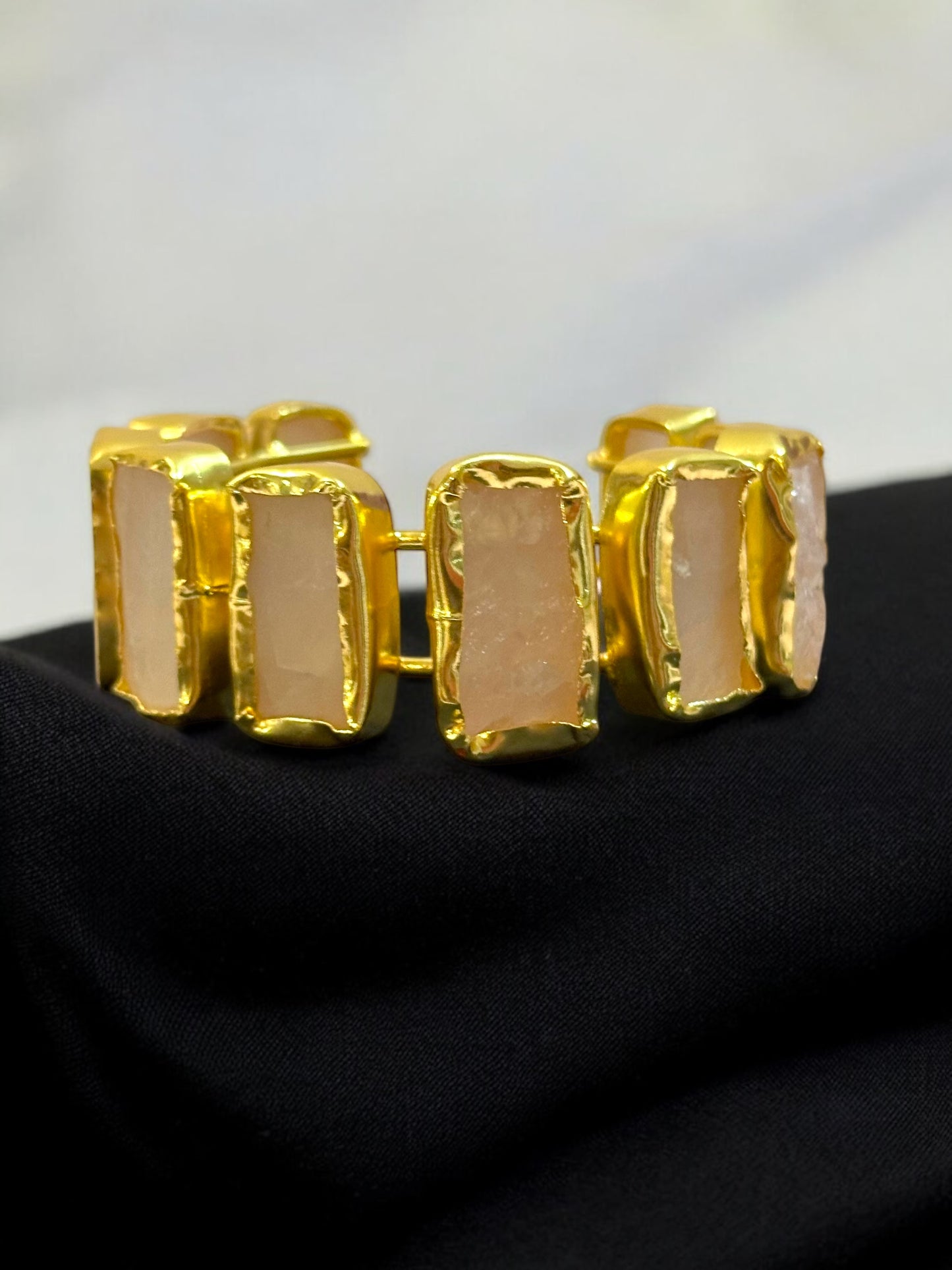 Natural Stone Box Mayanka Statement Brass Kada Adjustable