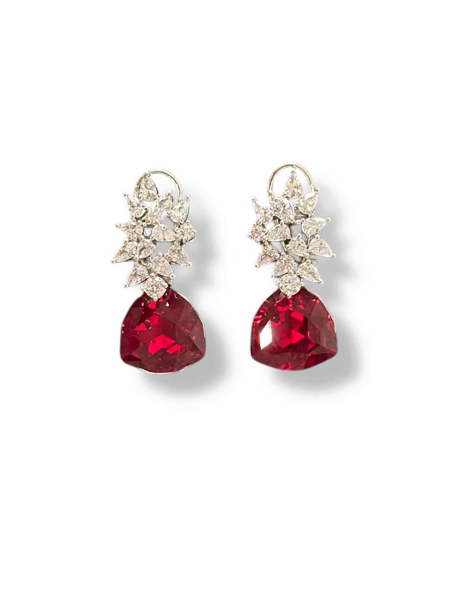 Swarovski Daisy Traiangle Crystal Earrings