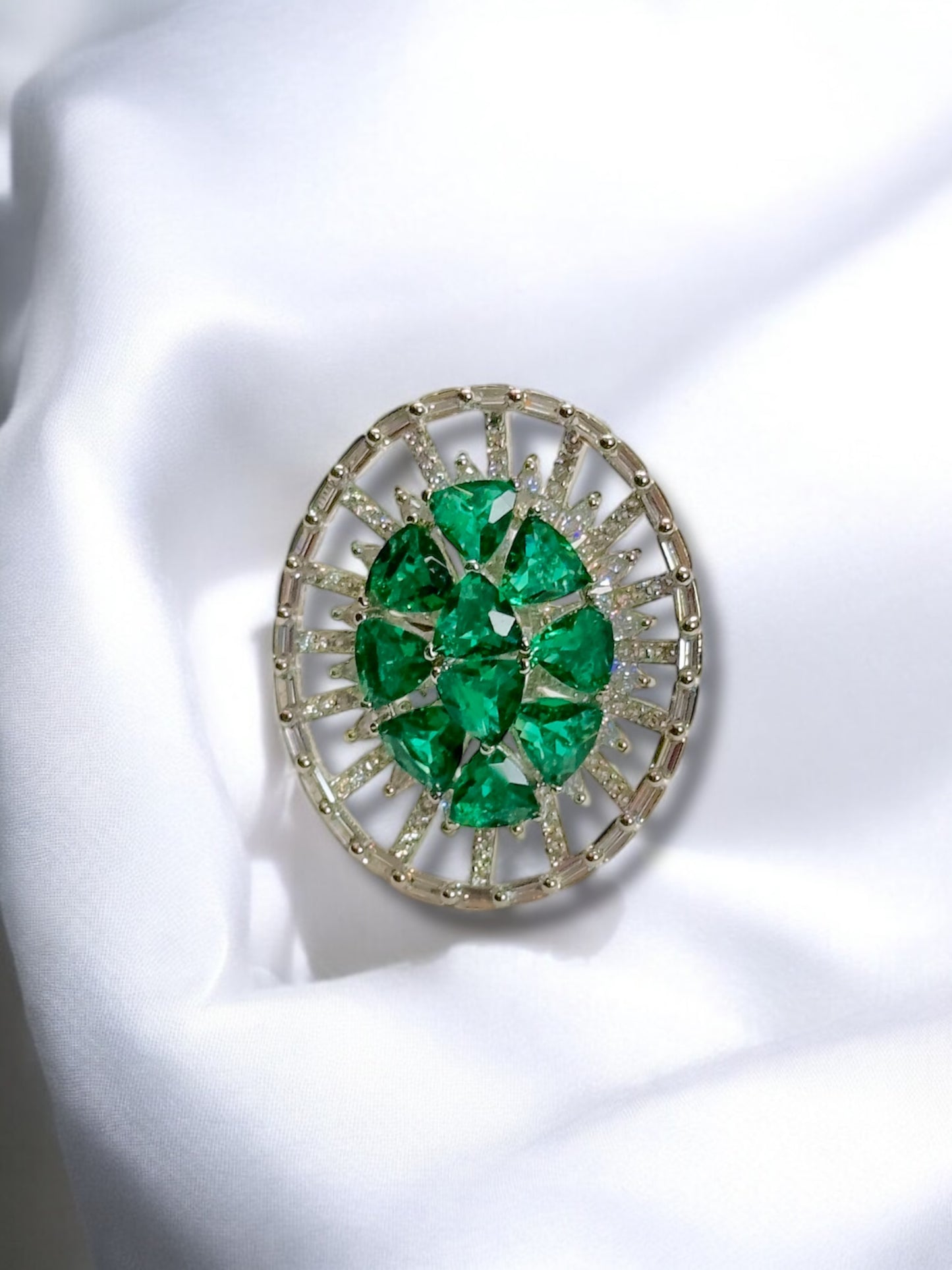 CZ Oval Alia Cocktail Adjustable Ring