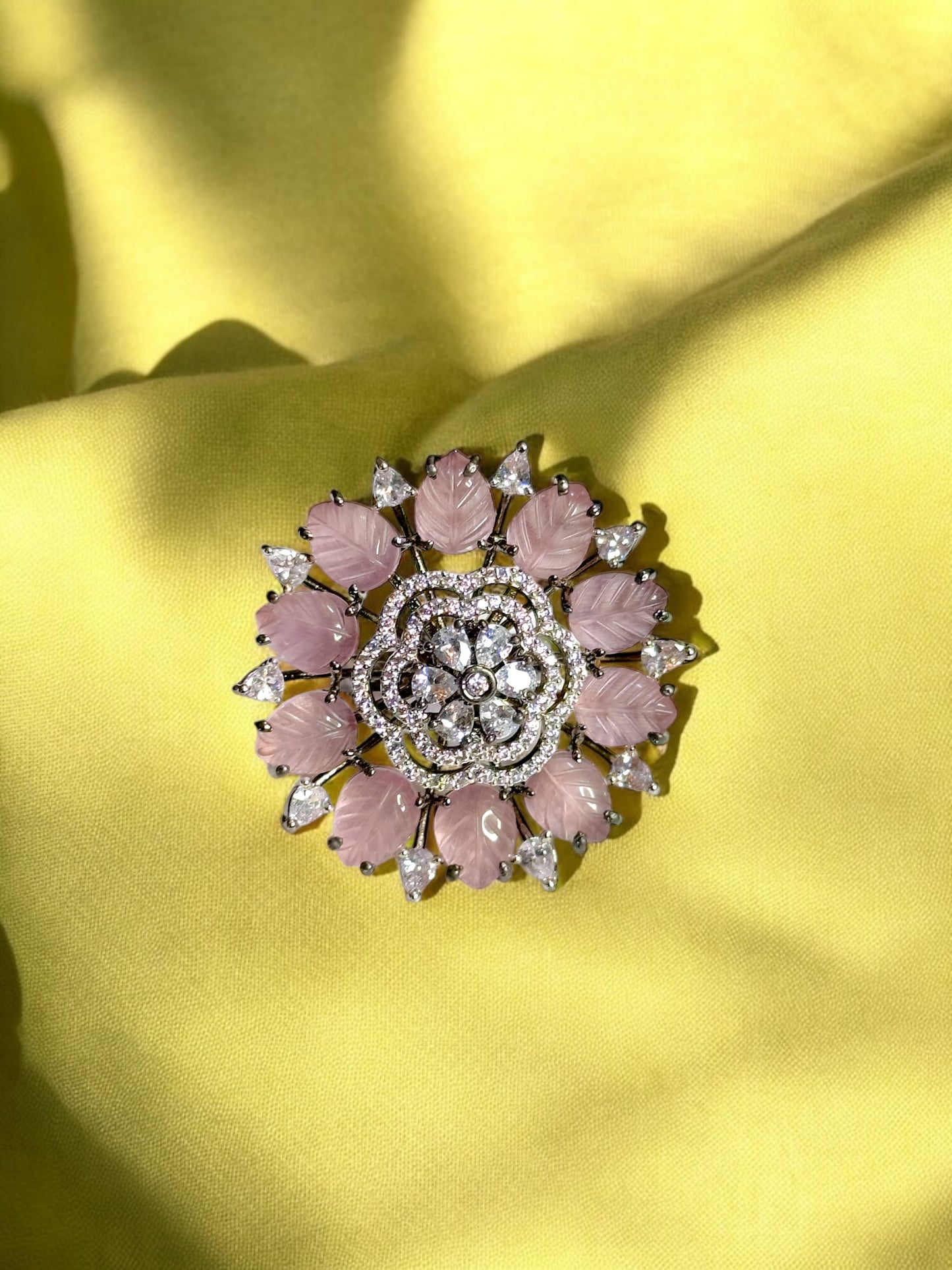 Carved Petals Alia Adjustable Cocktail Party Ring
