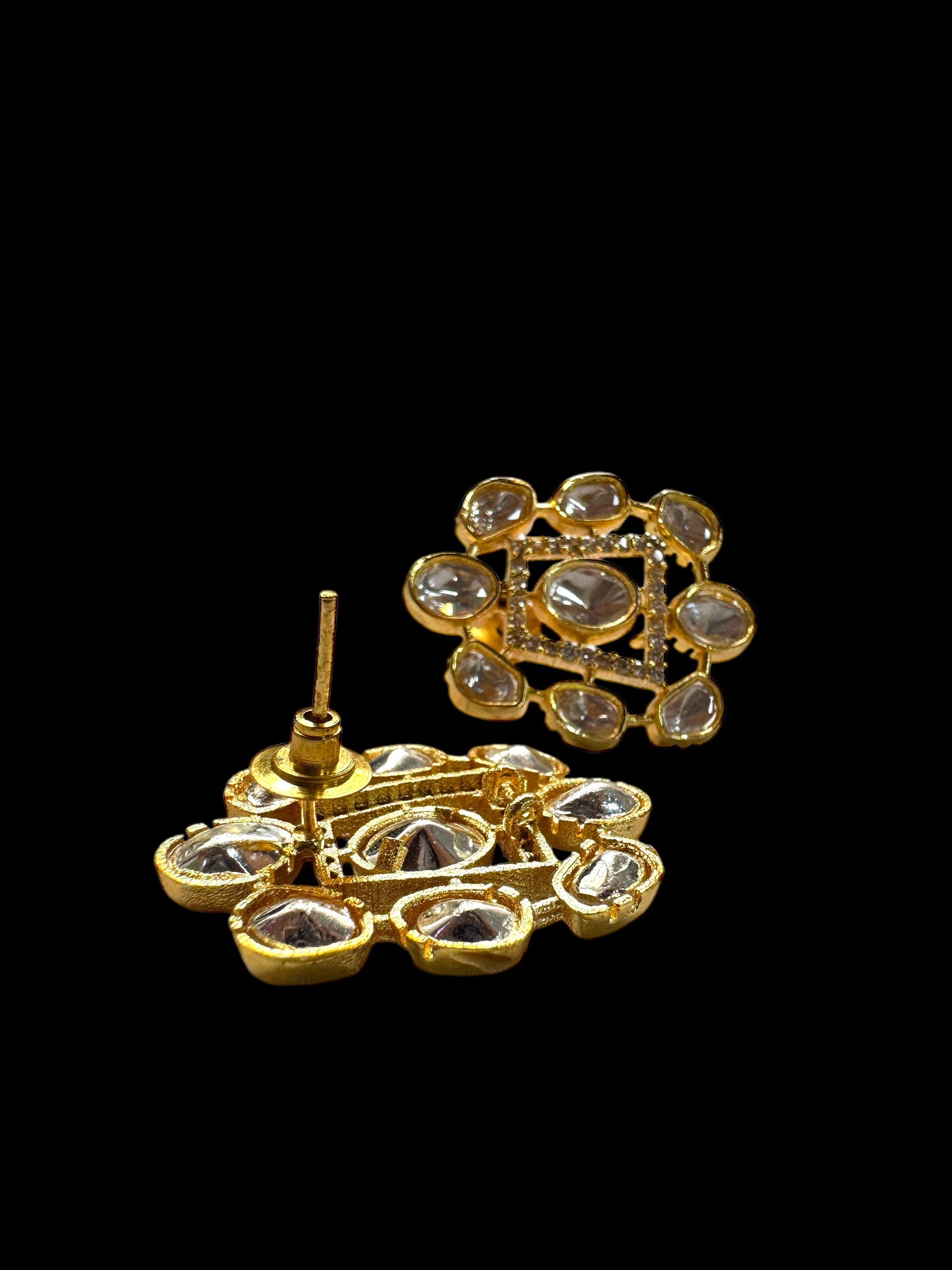 Double String Moissanite Polki Necklace Set