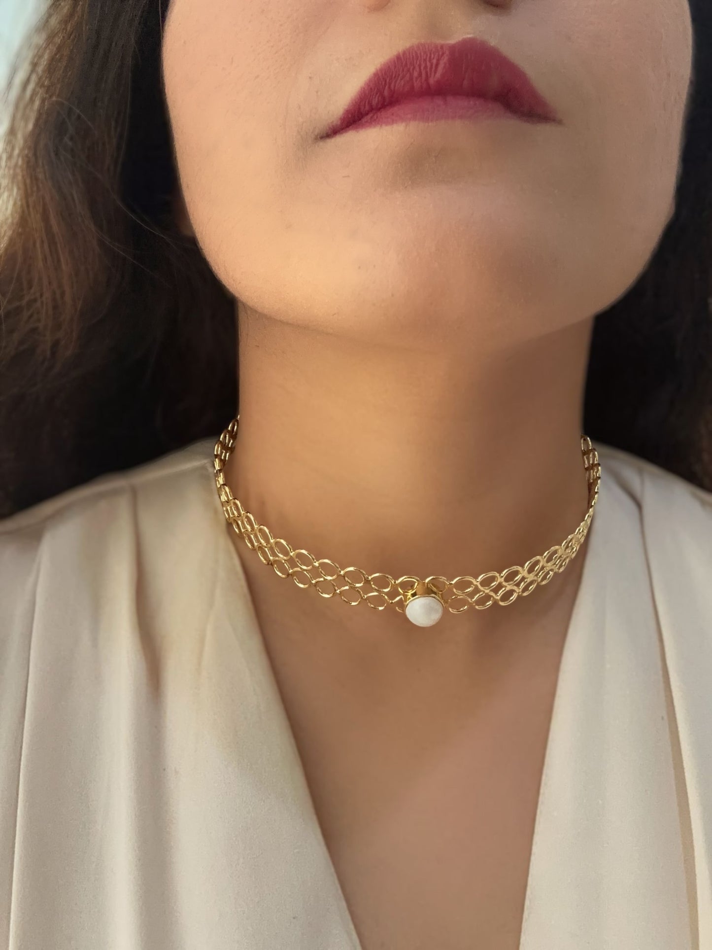 Real Pearl European Torque Necklace Kadi Hasli