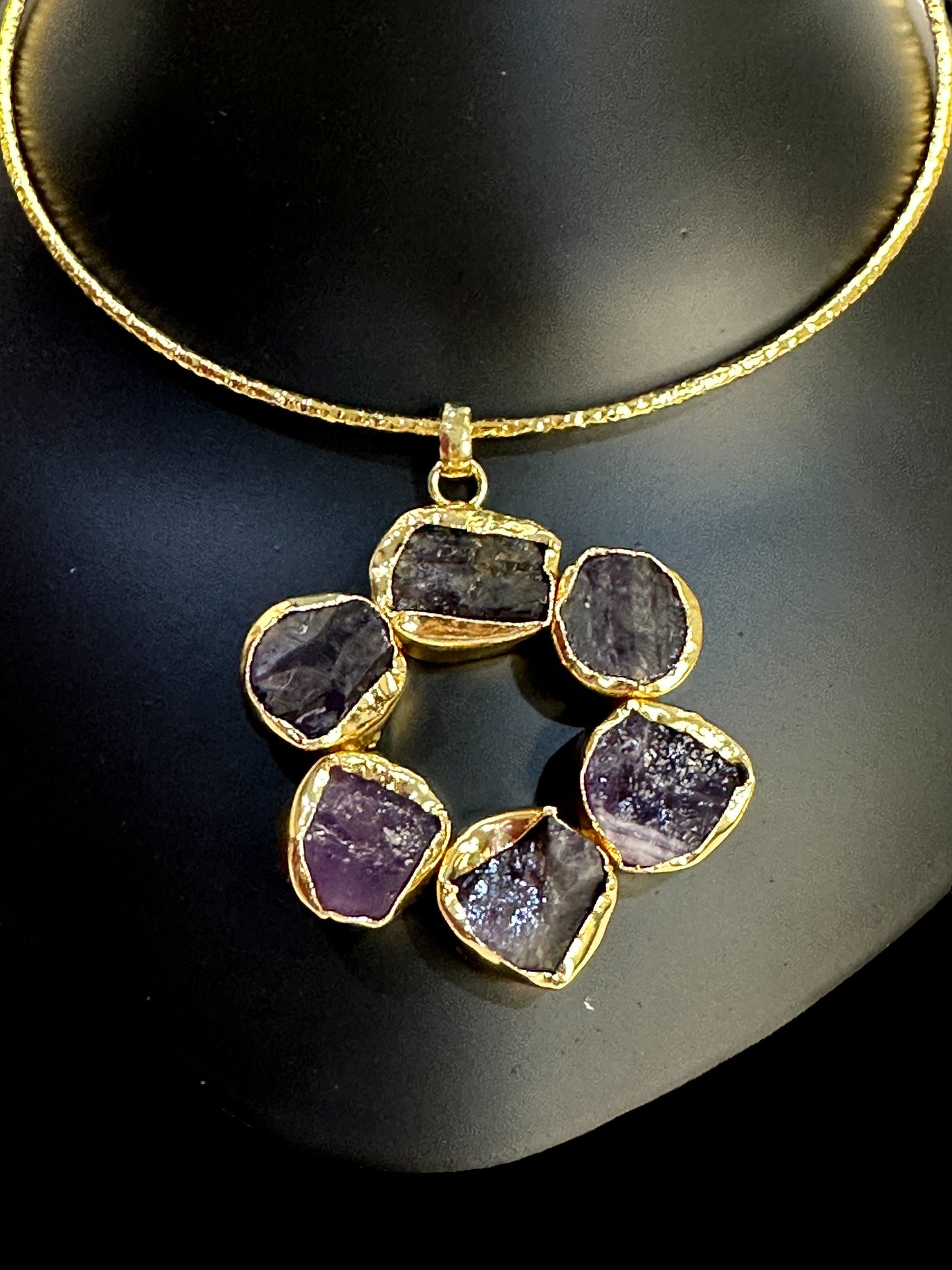 Purple Amethyst Statement Floral Hasli