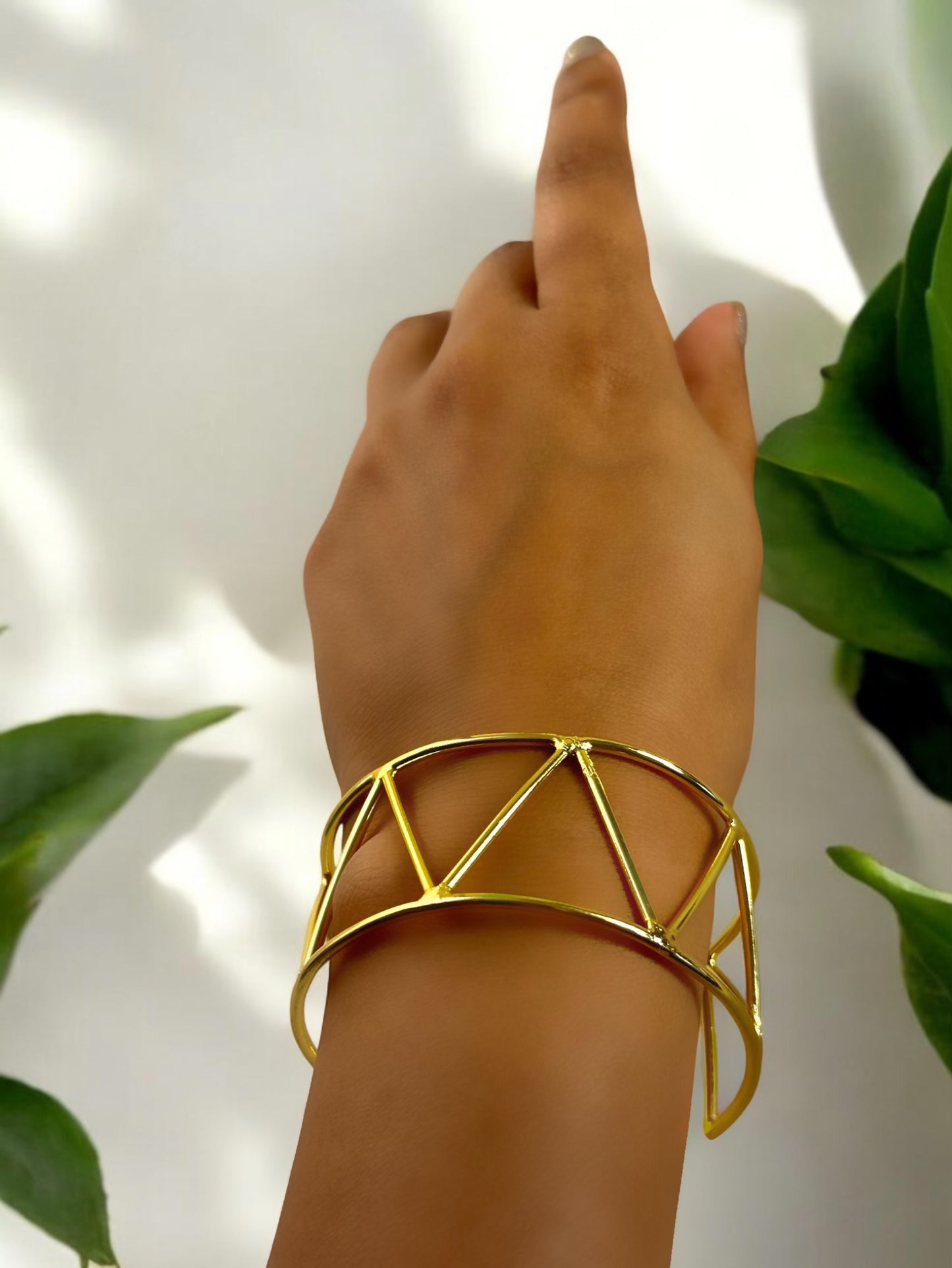 Pure Brass ZigZag Open Cuff