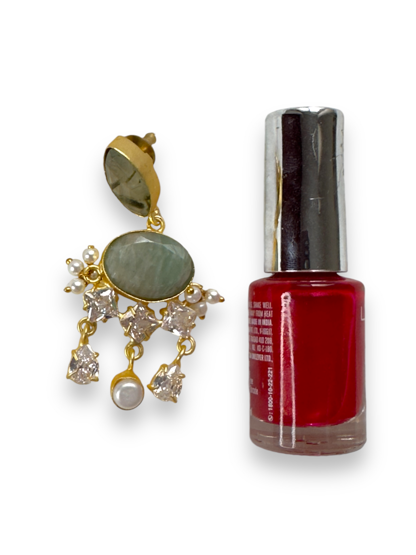 Green Aventurine Rutile Pearl Loreal Earrings