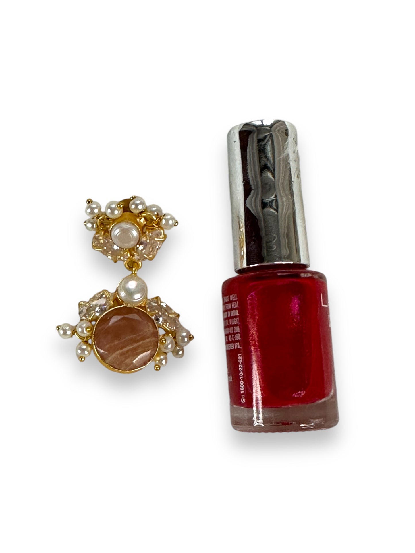 Brown Sunstone Pearl Loreal Earrings