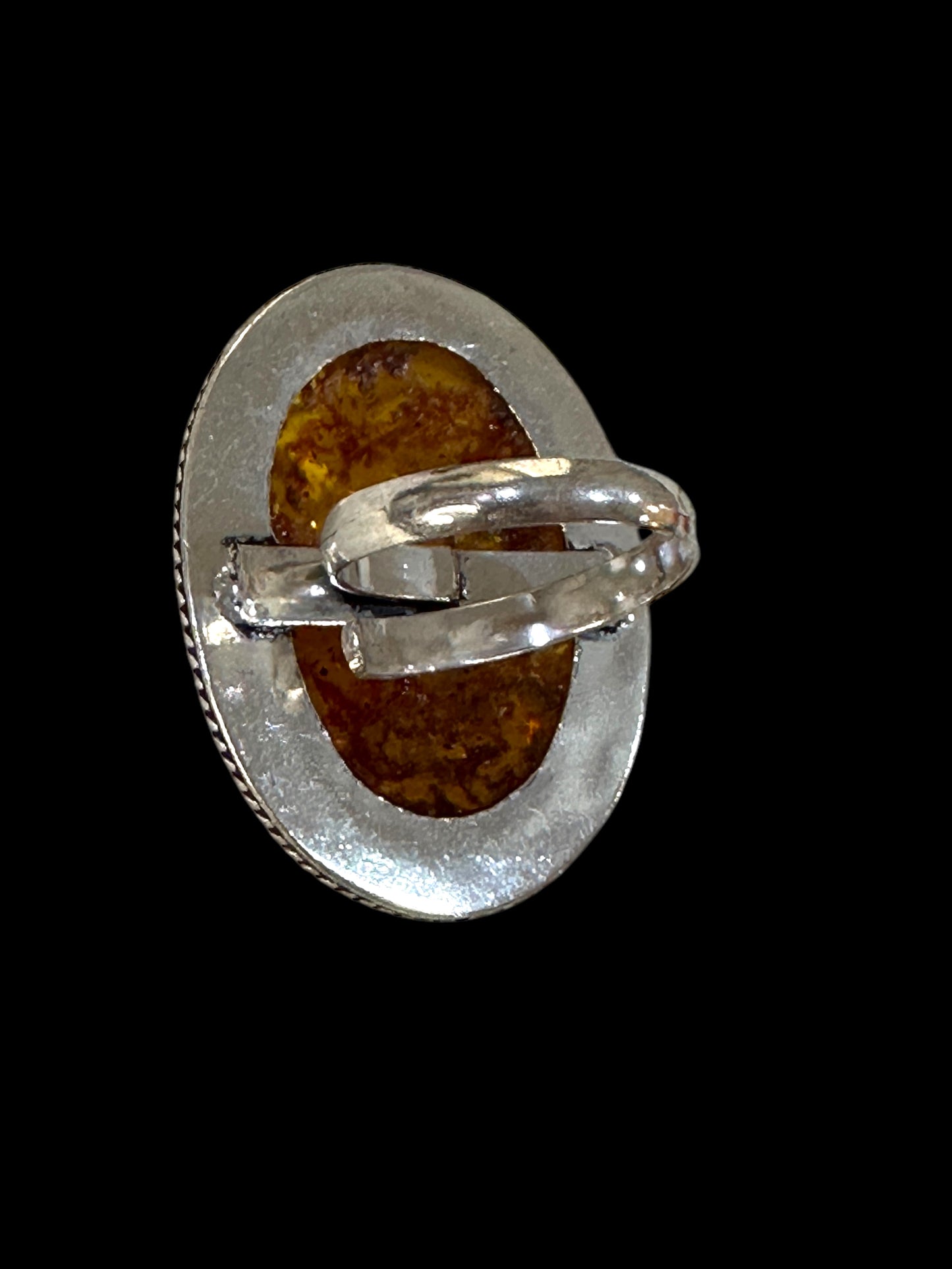 Golden Amber Chunky Adjustable Ring