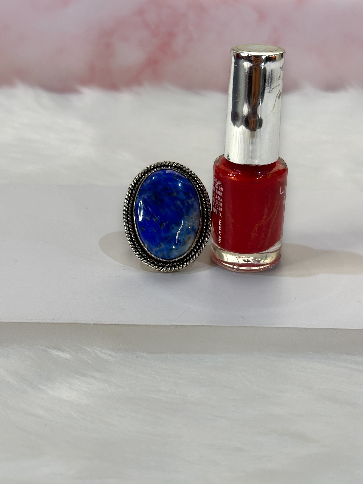 Blue Lapis Lazuli Chunky Adjustable Ring