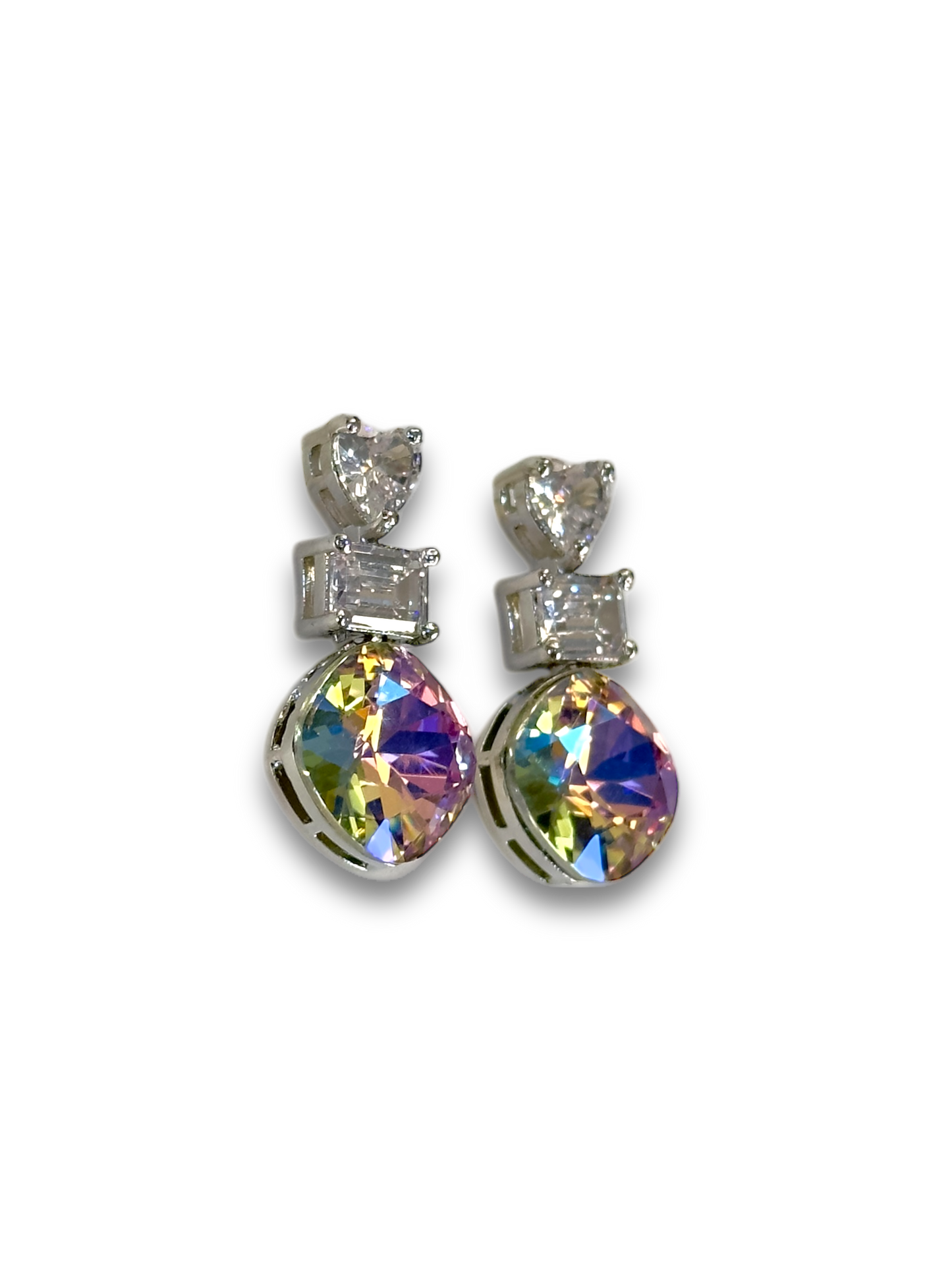 Purple Swarovski Drop Earrings