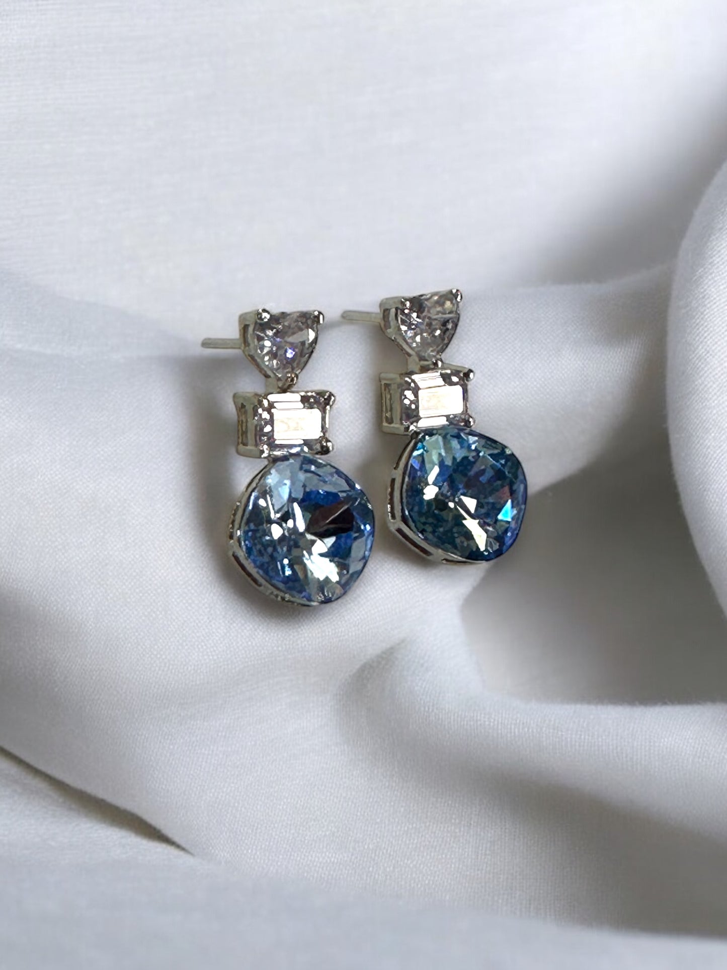 Blue Swarovski Drop Earrings