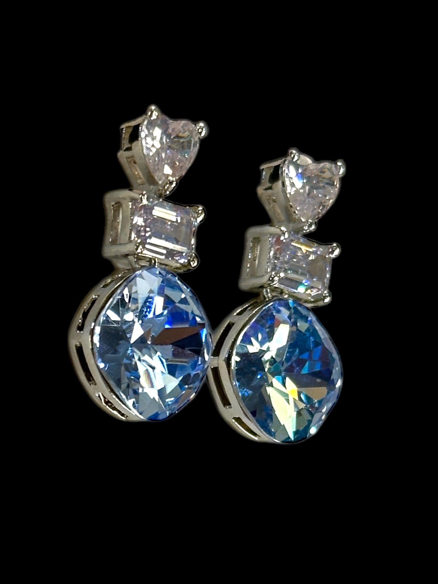 Blue Swarovski Drop Earrings