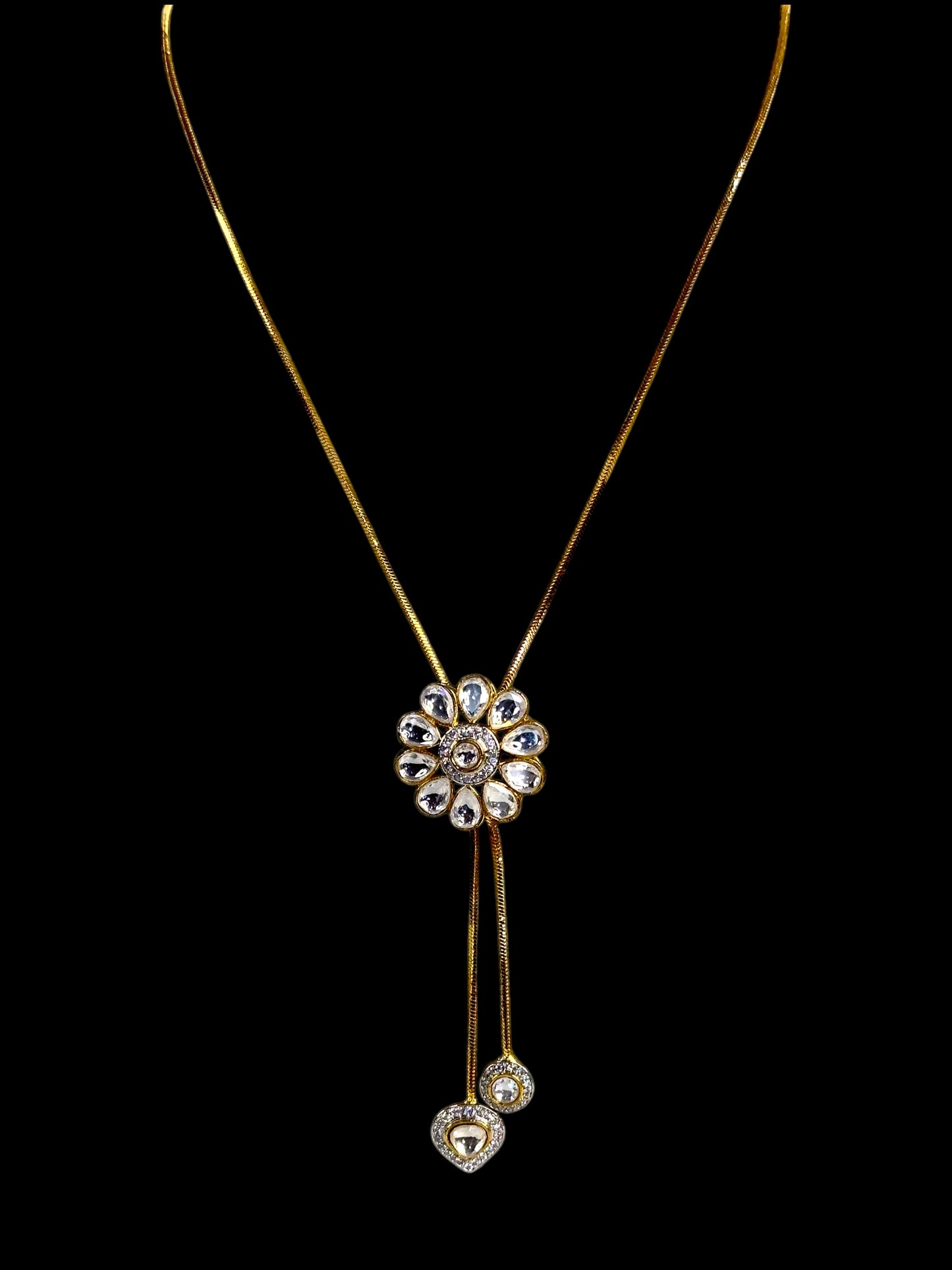 Ek-Phool Minimal Polki Pendant Set