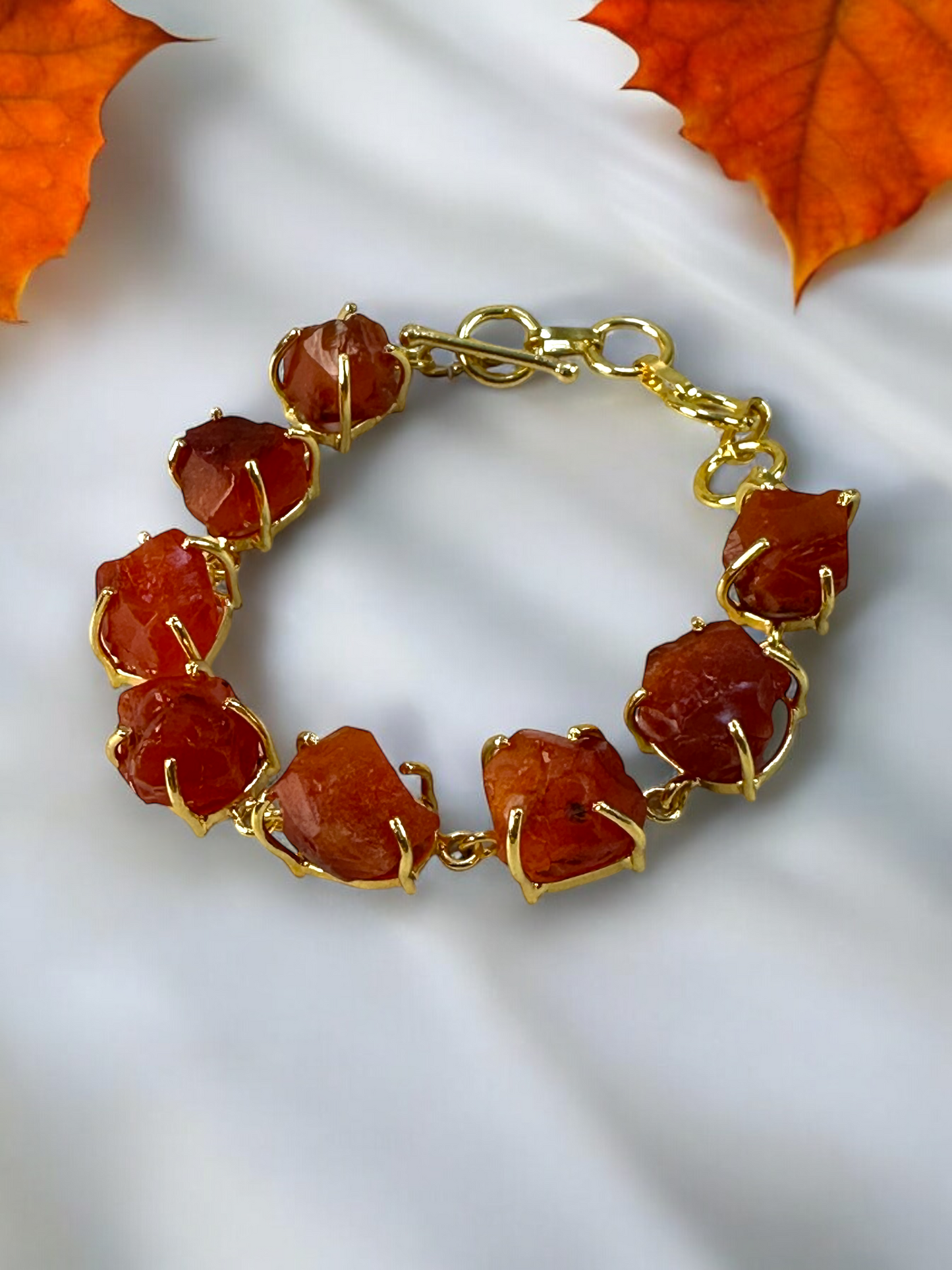 Dark Orange Carnelion Stone Saisha Bracelet